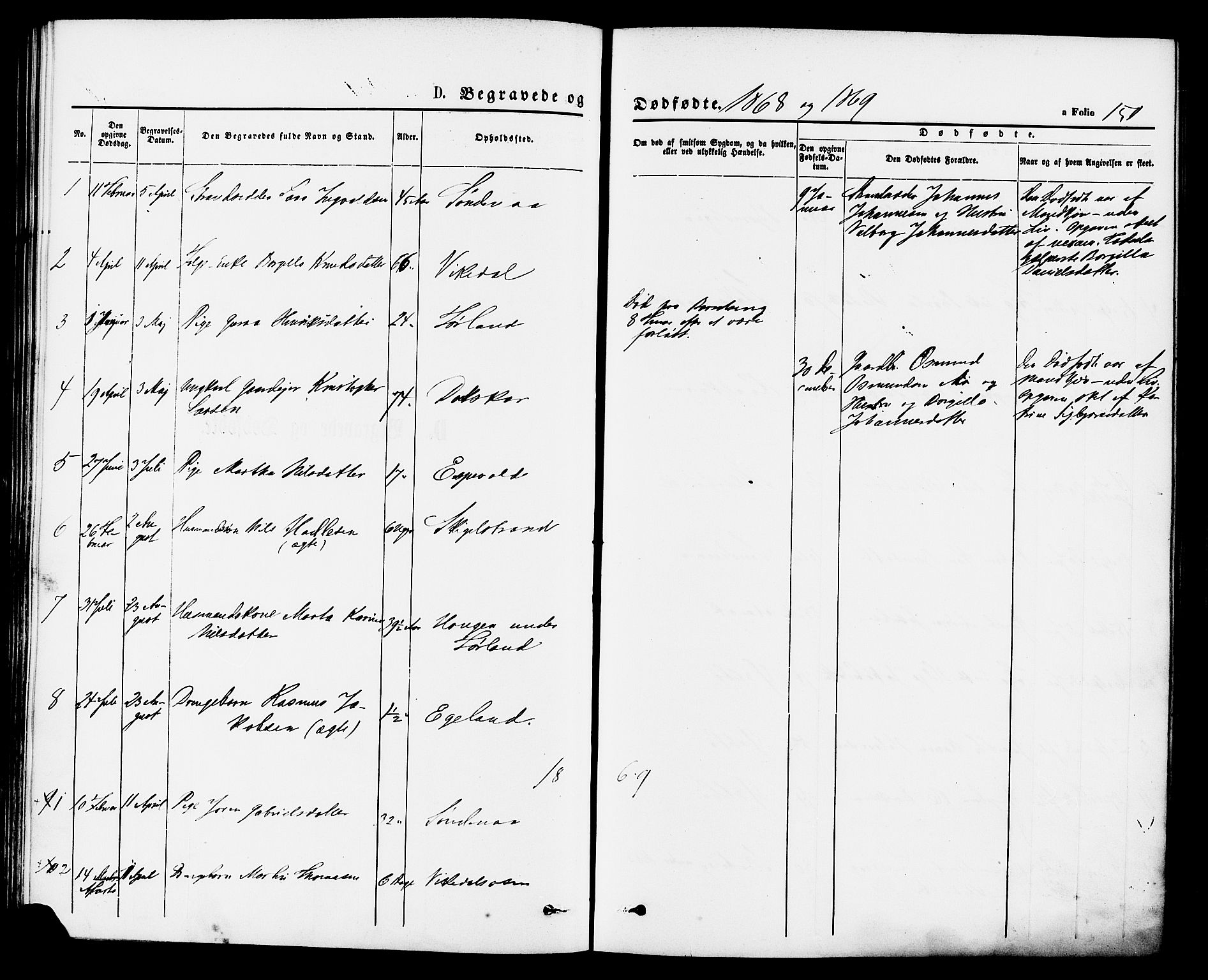 Vikedal sokneprestkontor, SAST/A-101840/01/IV: Parish register (official) no. A 7, 1868-1883, p. 150