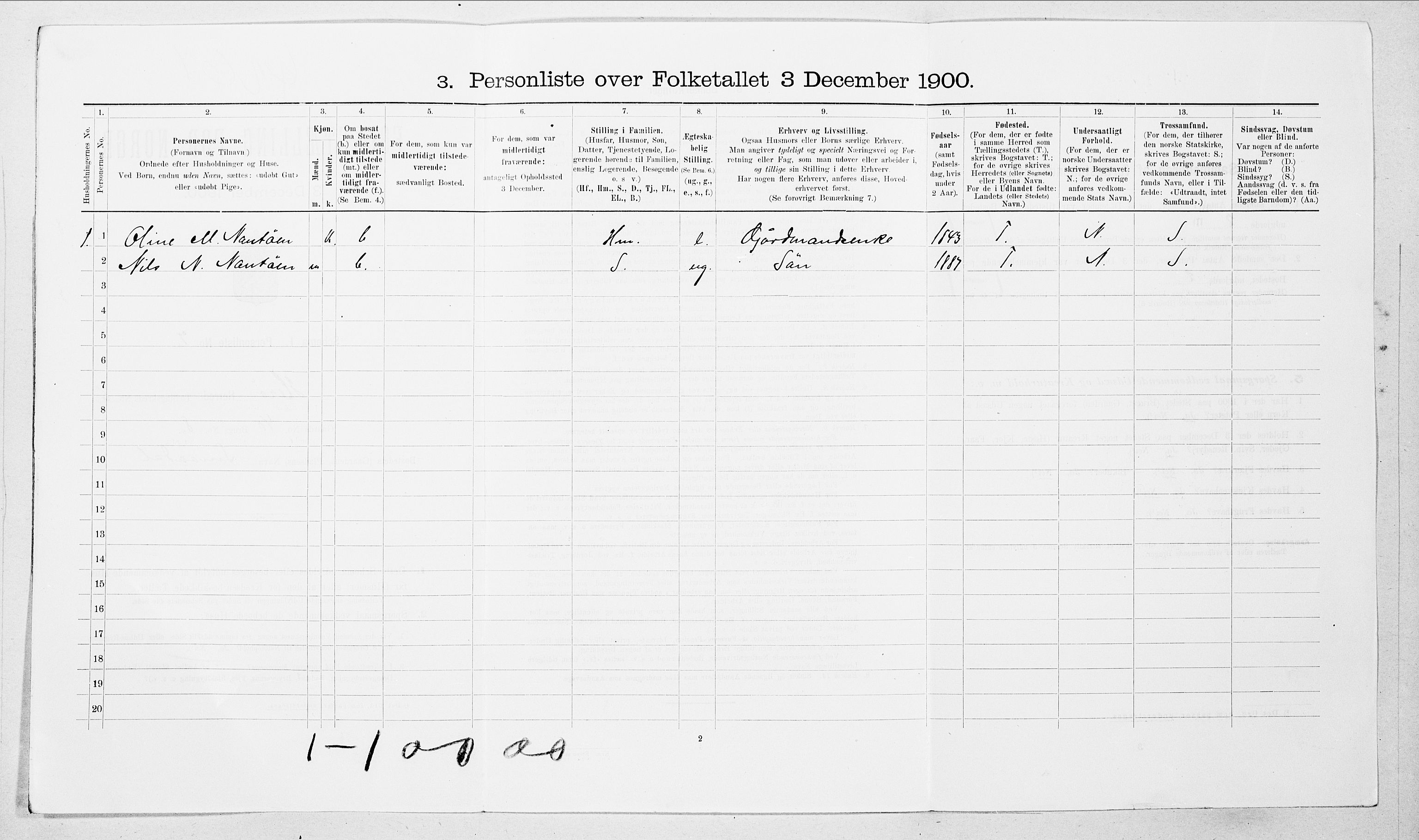 SAT, 1900 census for Herøy, 1900, p. 657