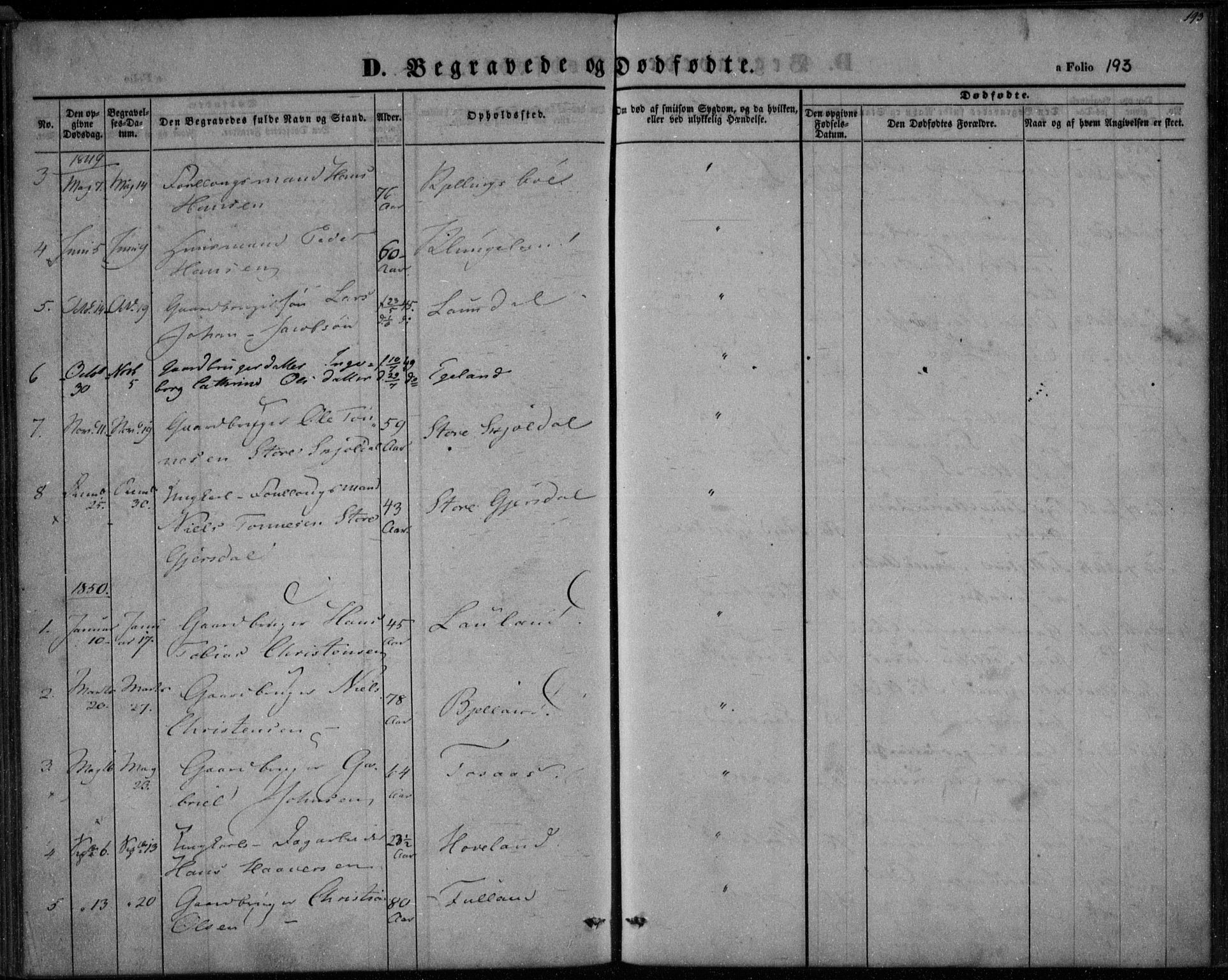 Herad sokneprestkontor, AV/SAK-1111-0018/F/Fa/Faa/L0004: Parish register (official) no. A 4, 1844-1853, p. 193