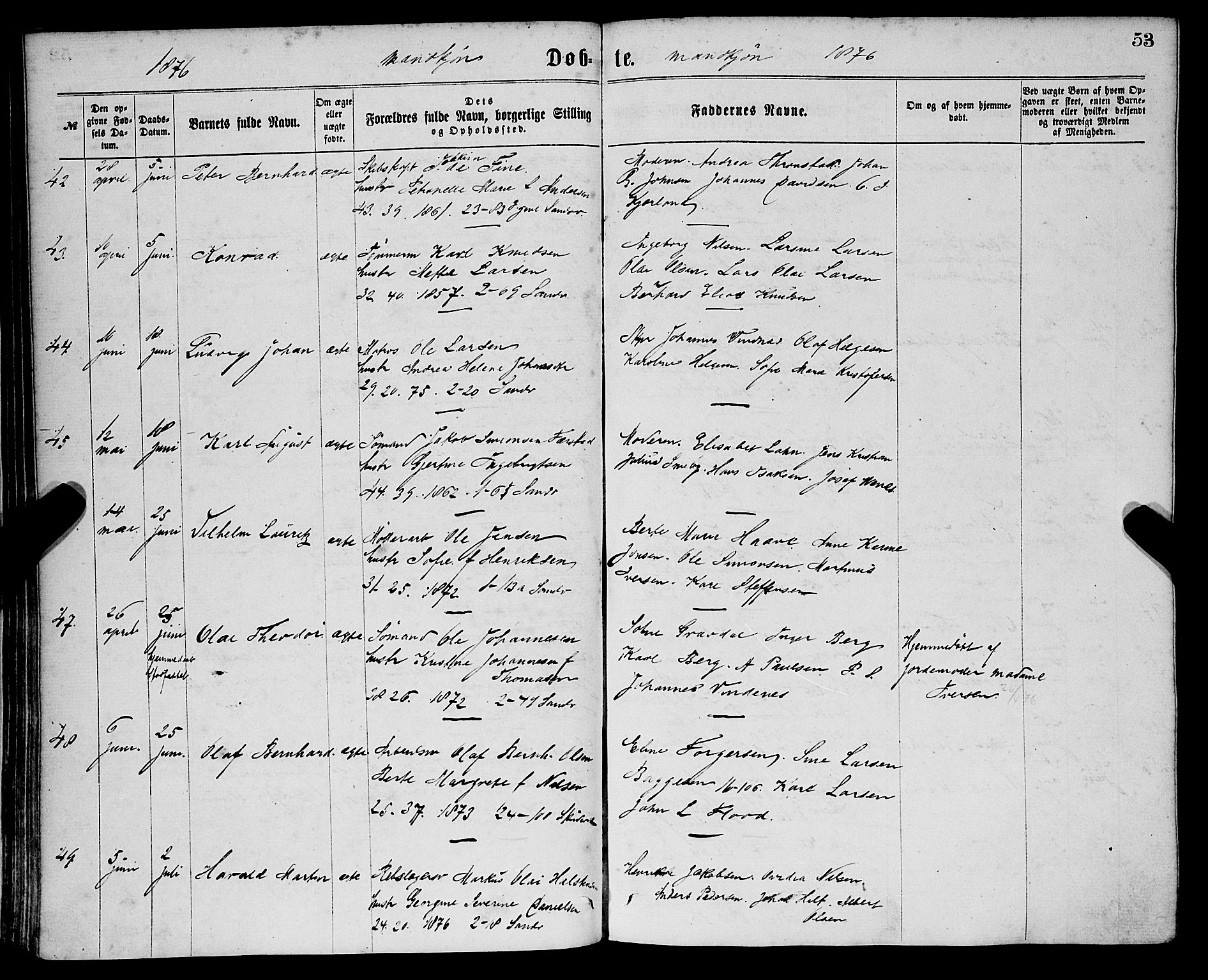 Sandviken Sokneprestembete, AV/SAB-A-77601/H/Ha/L0001: Parish register (official) no. A 1, 1867-1877, p. 53