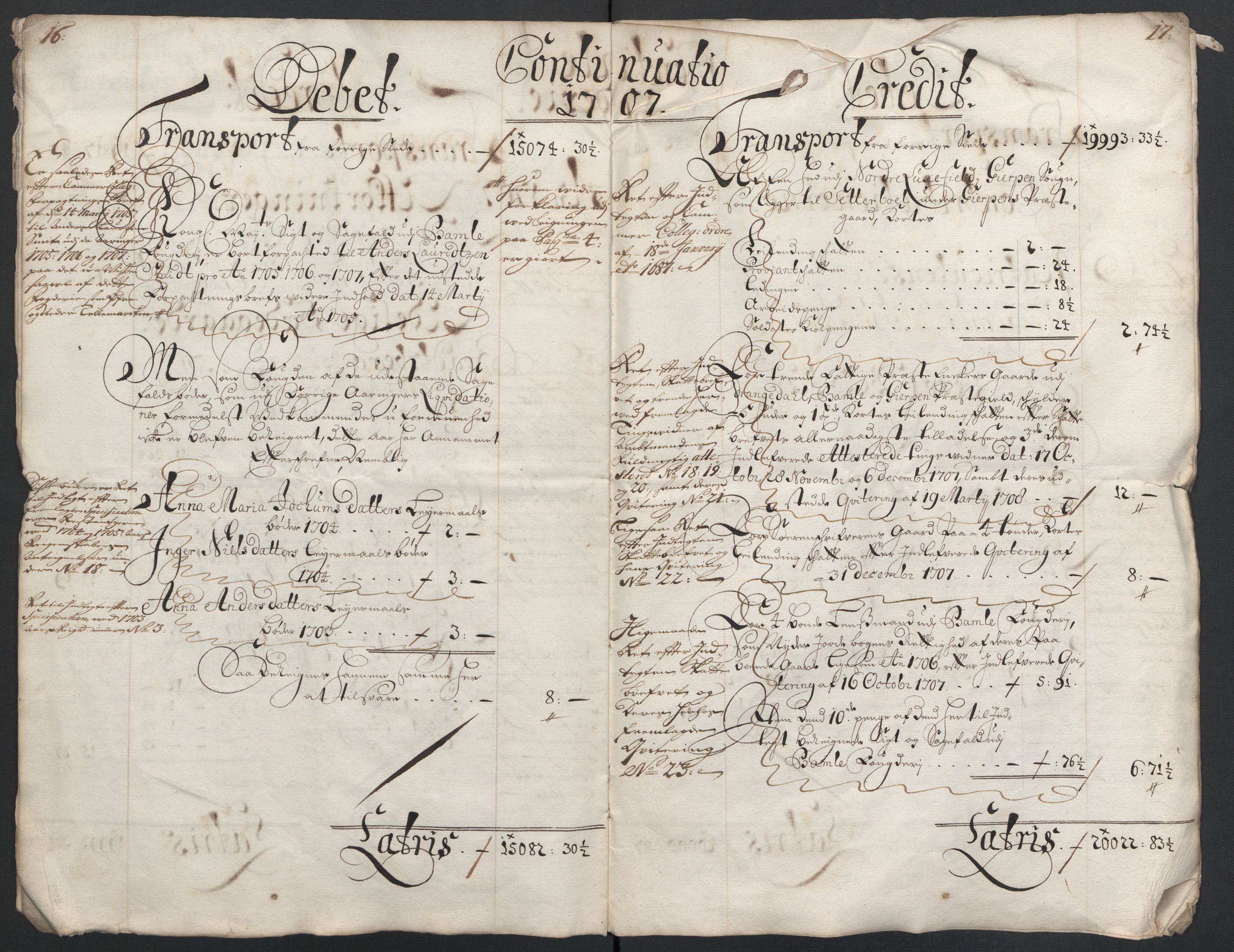 Rentekammeret inntil 1814, Reviderte regnskaper, Fogderegnskap, AV/RA-EA-4092/R36/L2116: Fogderegnskap Øvre og Nedre Telemark og Bamble, 1706-1707, p. 176