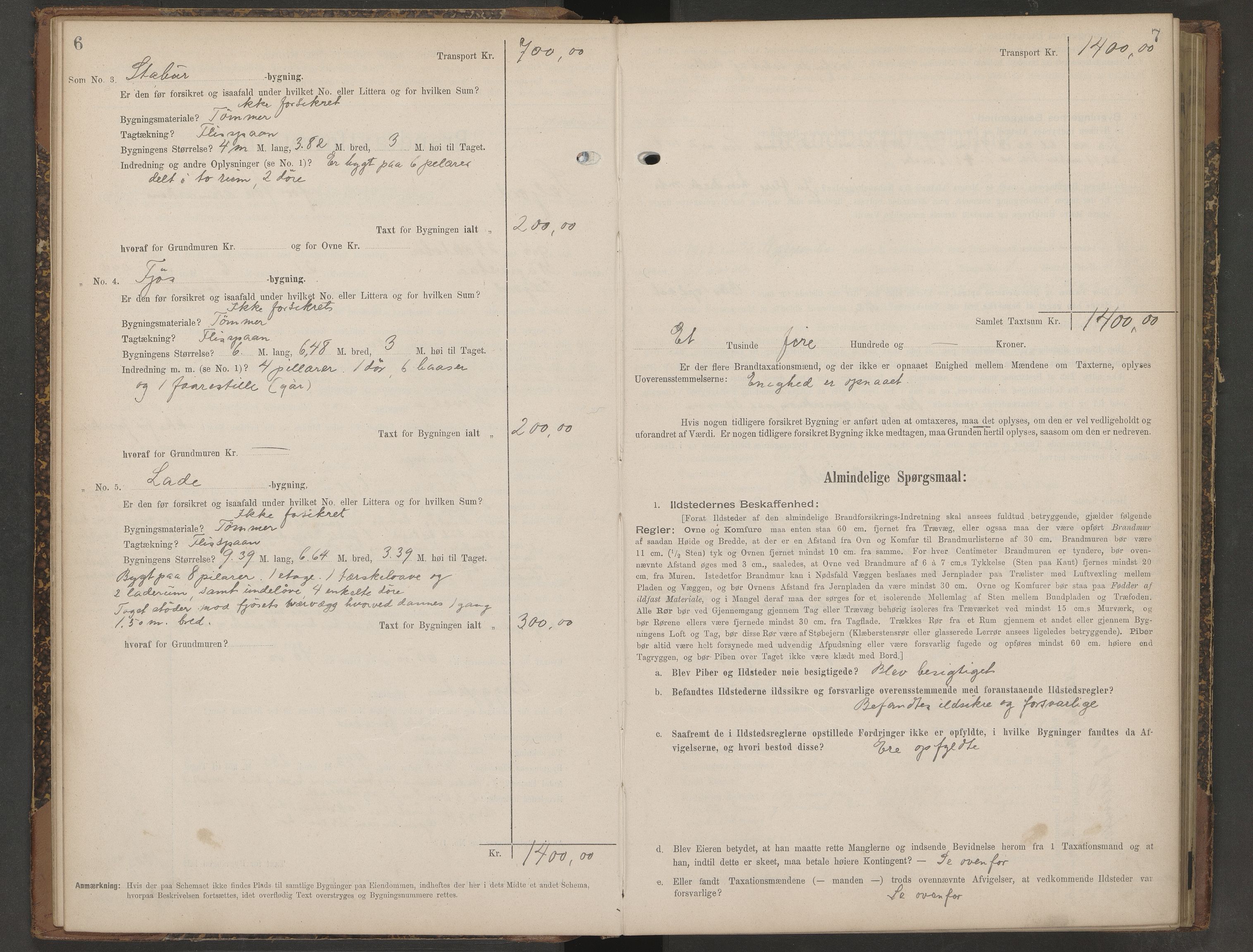 Seljord lensmannskontor, AV/SAKO-A-572/Y/Ye/Yeb/L0002: Skjematakstprotokoll, 1903-1909