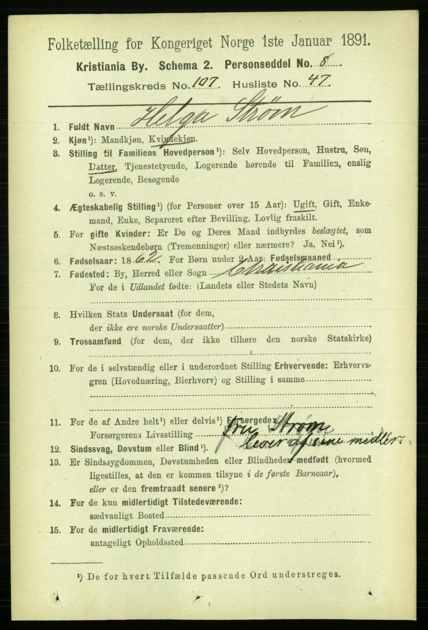 RA, 1891 census for 0301 Kristiania, 1891, p. 55266