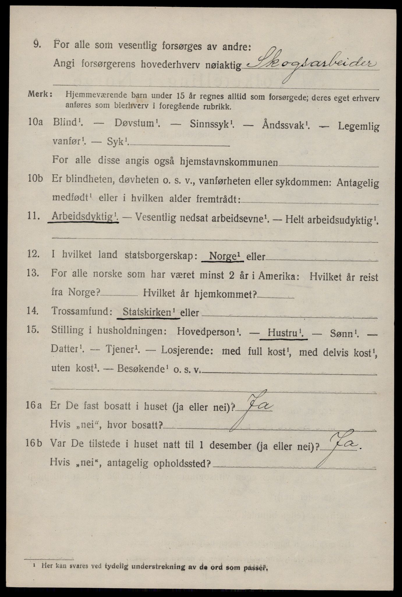 SAKO, 1920 census for Fyresdal, 1920, p. 3420