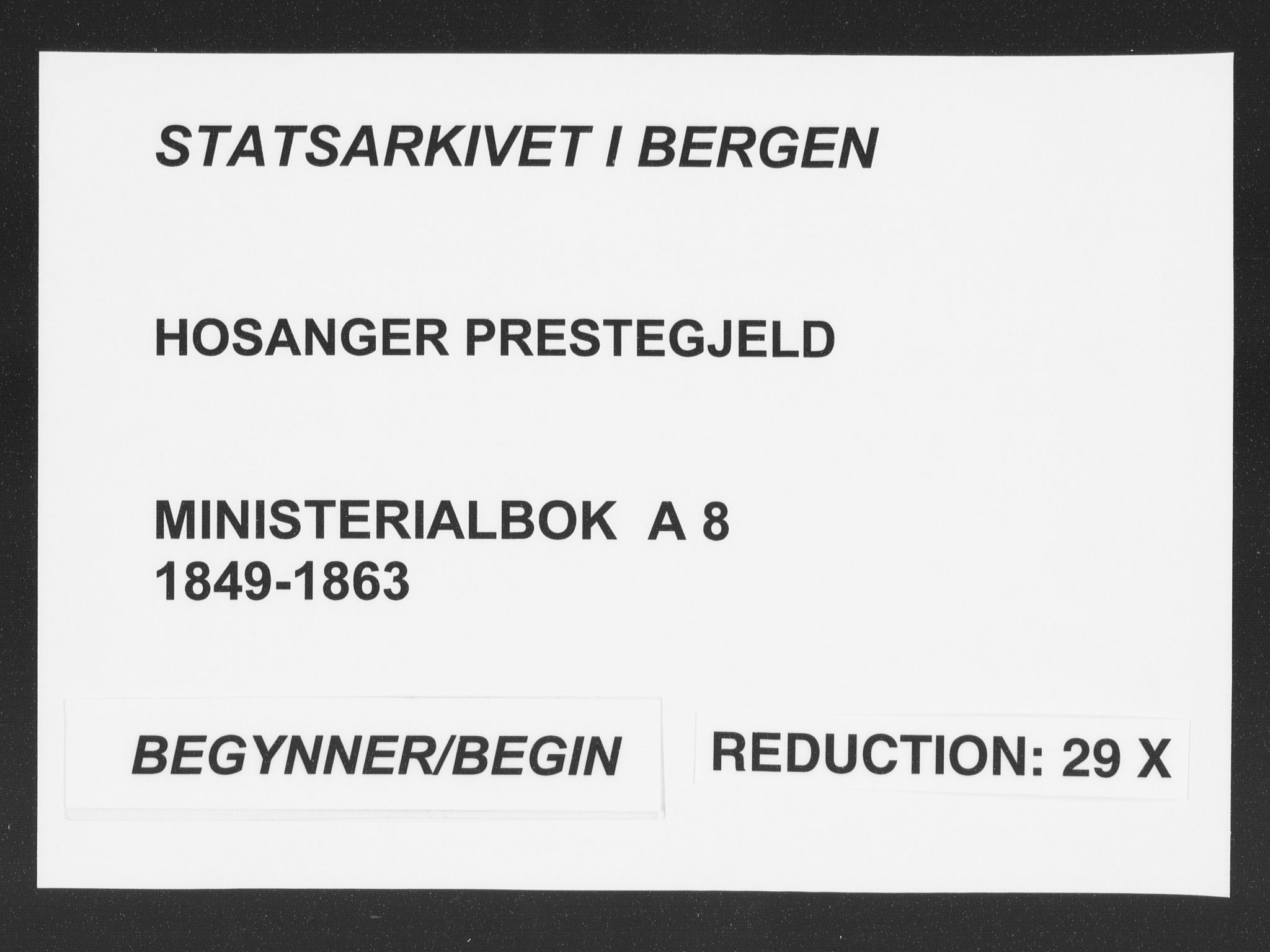 Hosanger sokneprestembete, SAB/A-75801/H/Haa: Parish register (official) no. A 8, 1849-1863
