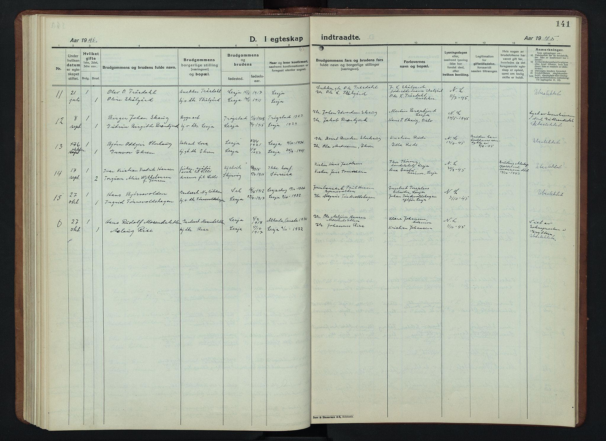 Lesja prestekontor, SAH/PREST-068/H/Ha/Hab/L0009: Parish register (copy) no. 9, 1924-1947, p. 141