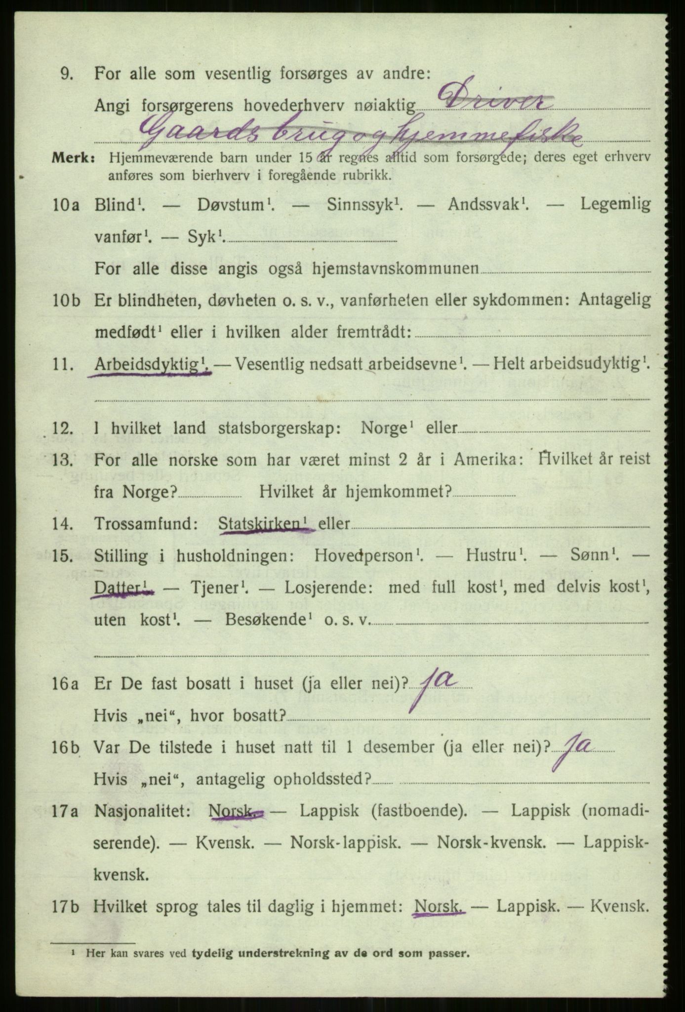 SATØ, 1920 census for Hillesøy, 1920, p. 2906