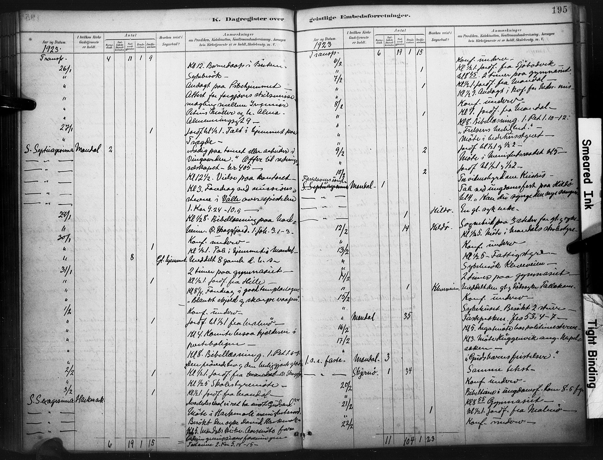 Mandal sokneprestkontor, AV/SAK-1111-0030/F/Fa/Faa/L0017: Parish register (official) no. A 17, 1880-1926, p. 195