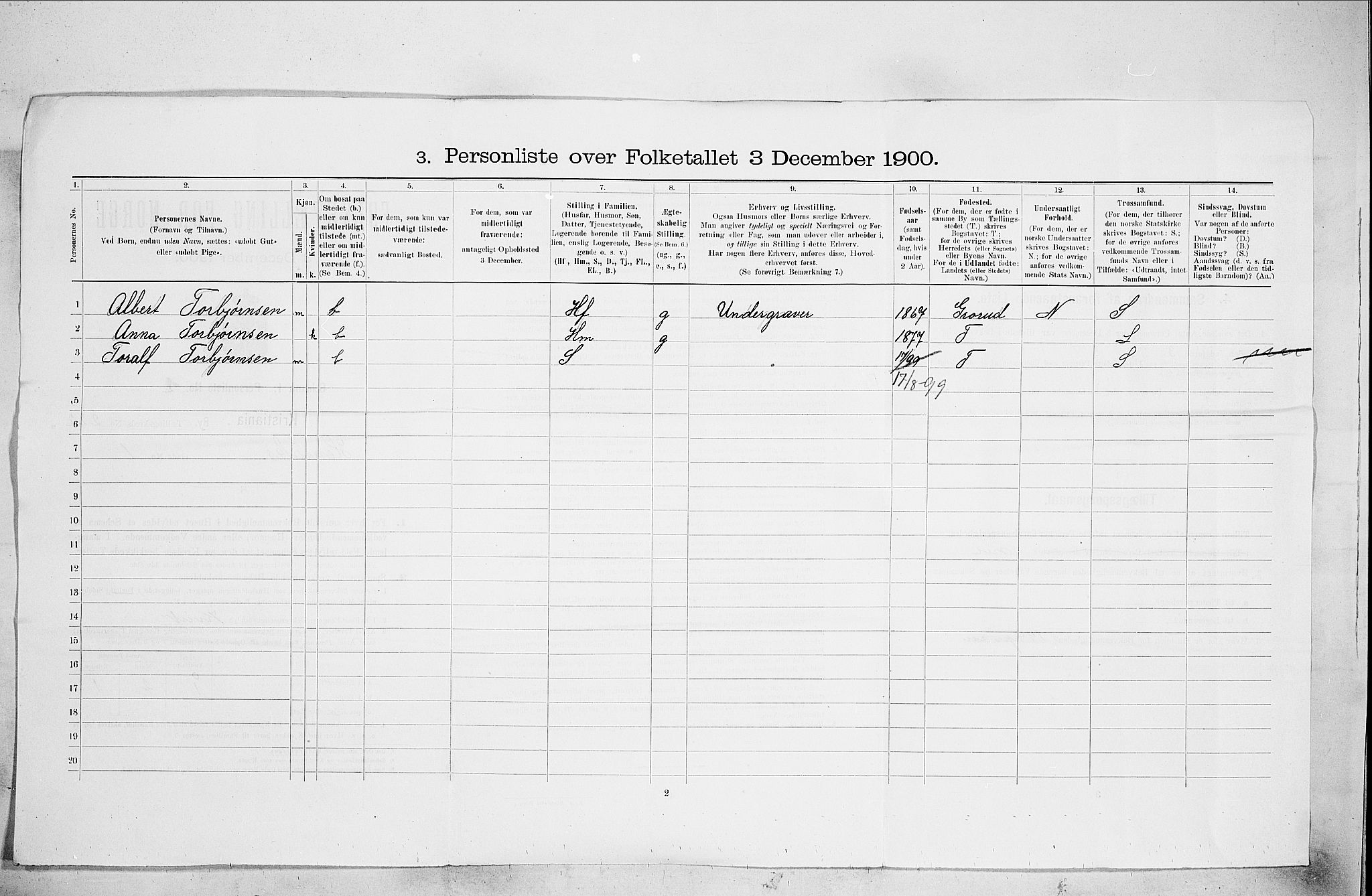 SAO, 1900 census for Kristiania, 1900, p. 36339