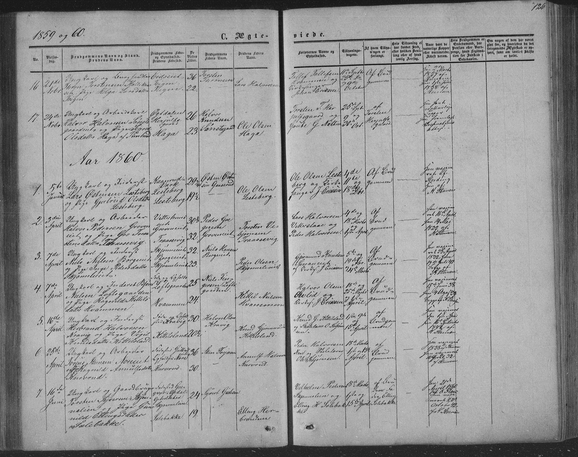 Nore kirkebøker, SAKO/A-238/F/Fa/L0002: Parish register (official) no. I 2, 1856-1871, p. 126