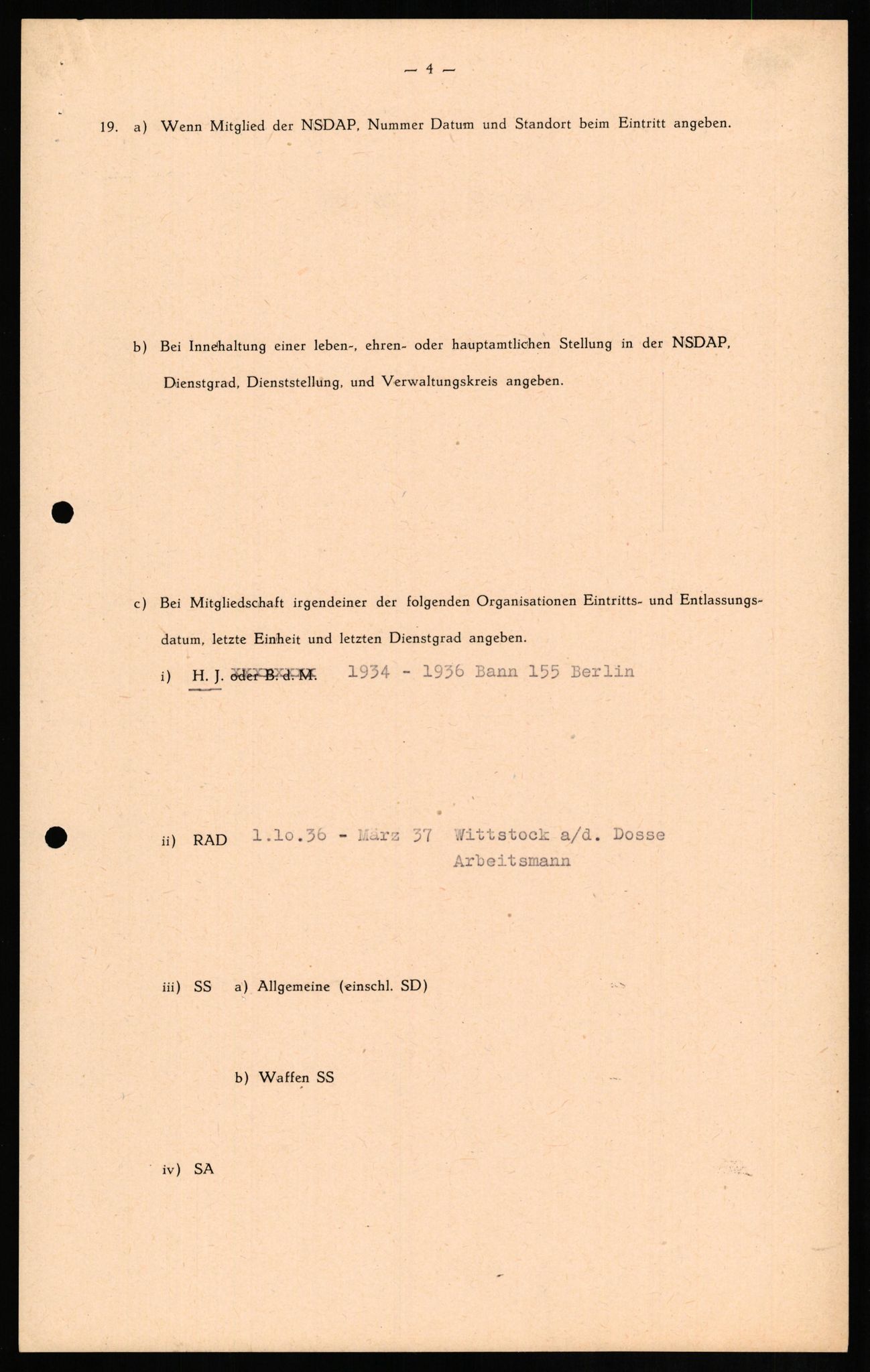 Forsvaret, Forsvarets overkommando II, RA/RAFA-3915/D/Db/L0015: CI Questionaires. Tyske okkupasjonsstyrker i Norge. Tyskere., 1945-1946, p. 268