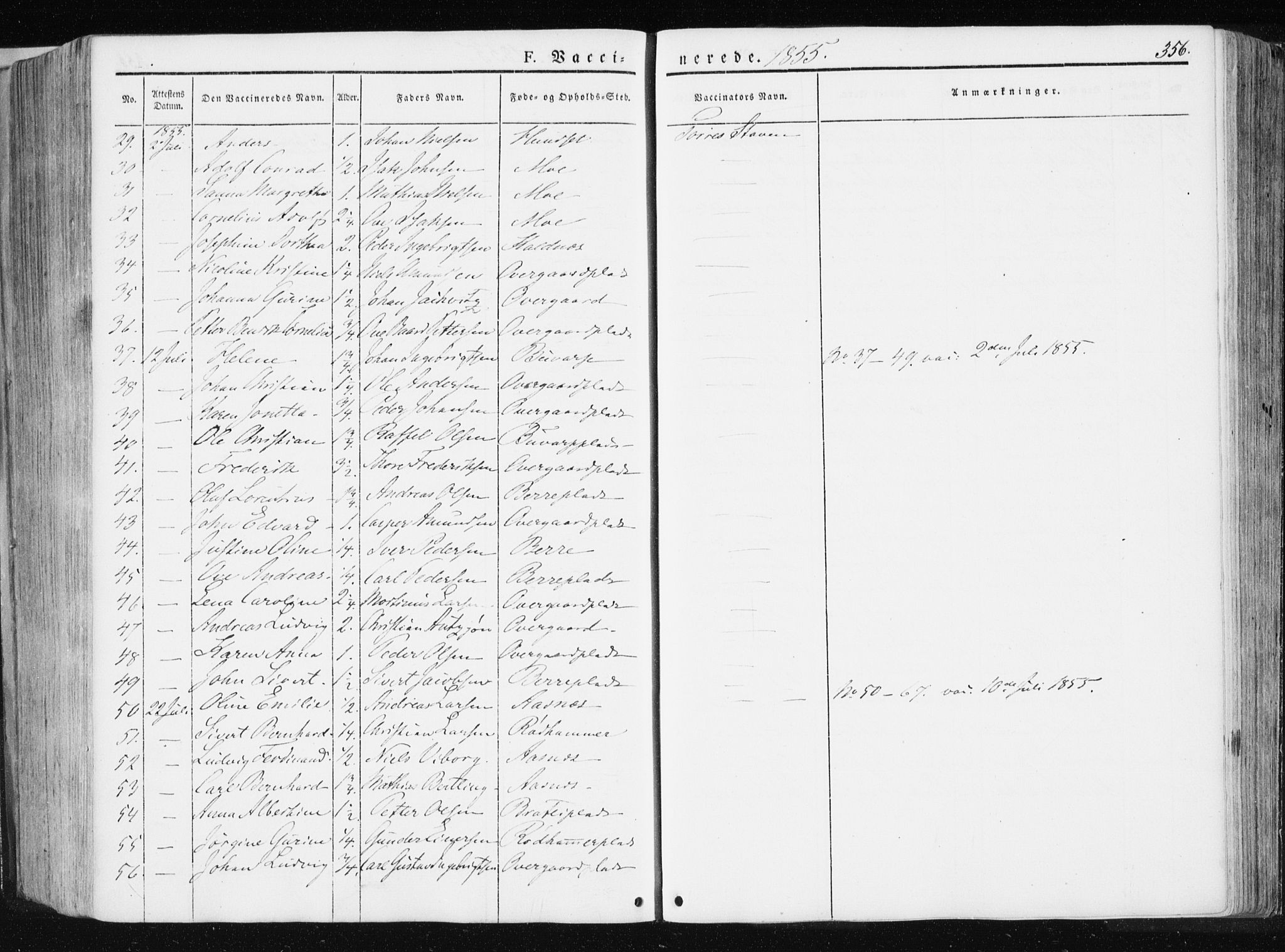 Ministerialprotokoller, klokkerbøker og fødselsregistre - Nord-Trøndelag, SAT/A-1458/741/L0393: Parish register (official) no. 741A07, 1849-1863, p. 356