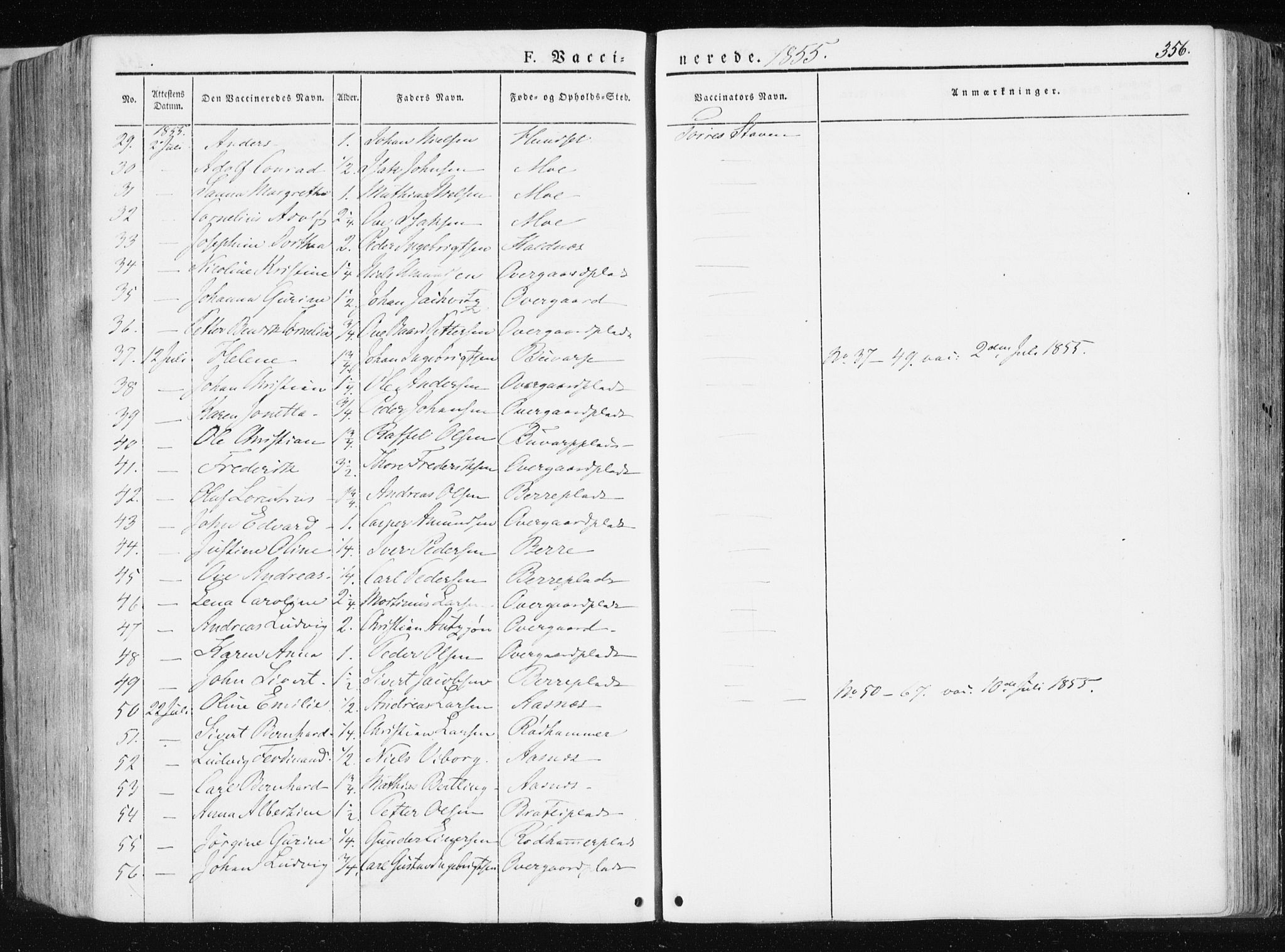 Ministerialprotokoller, klokkerbøker og fødselsregistre - Nord-Trøndelag, AV/SAT-A-1458/741/L0393: Parish register (official) no. 741A07, 1849-1863, p. 356