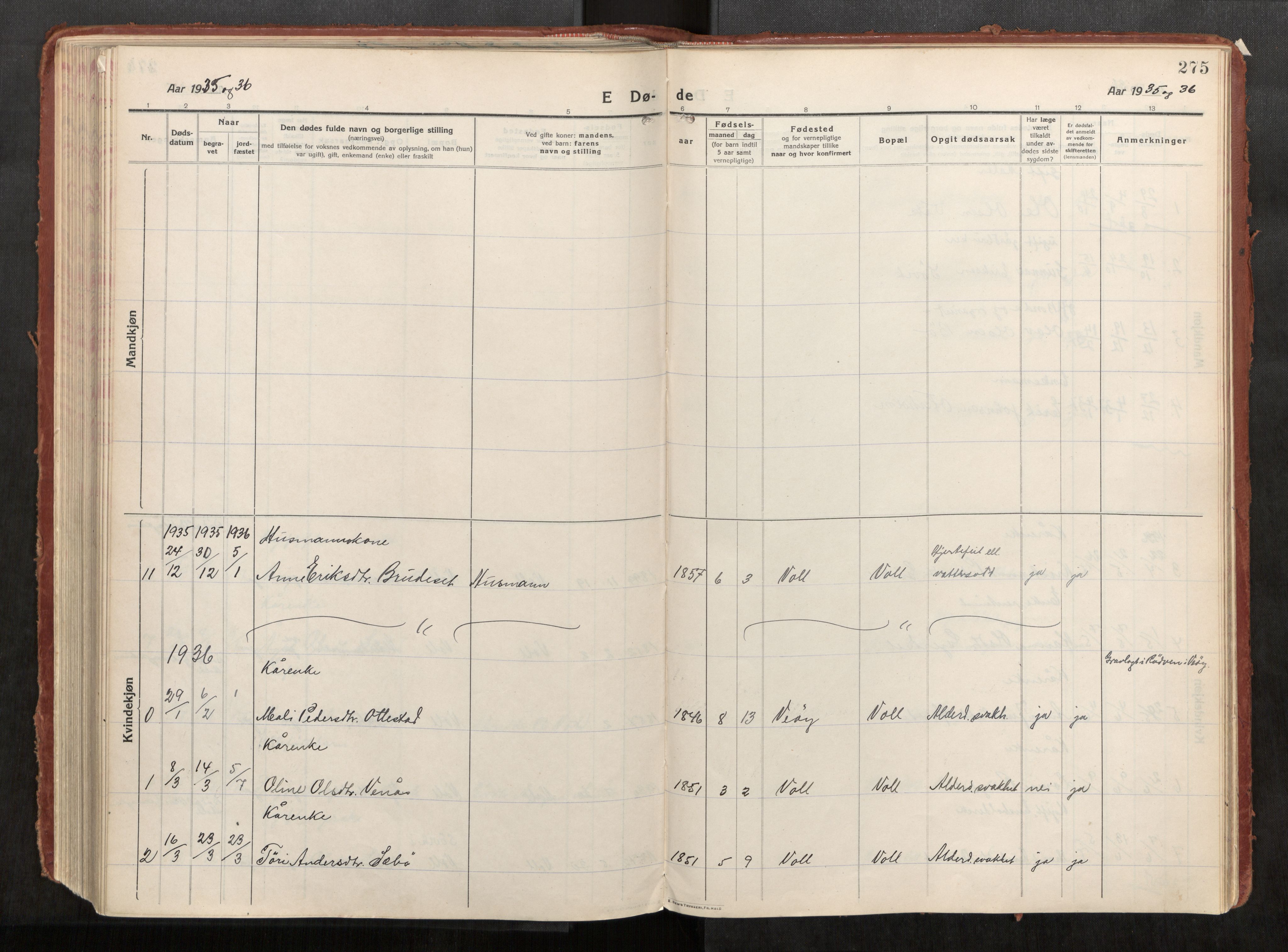 Eid sokneprestkontor, AV/SAT-A-1254: Parish register (official) no. 543A04, 1916-1956, p. 275