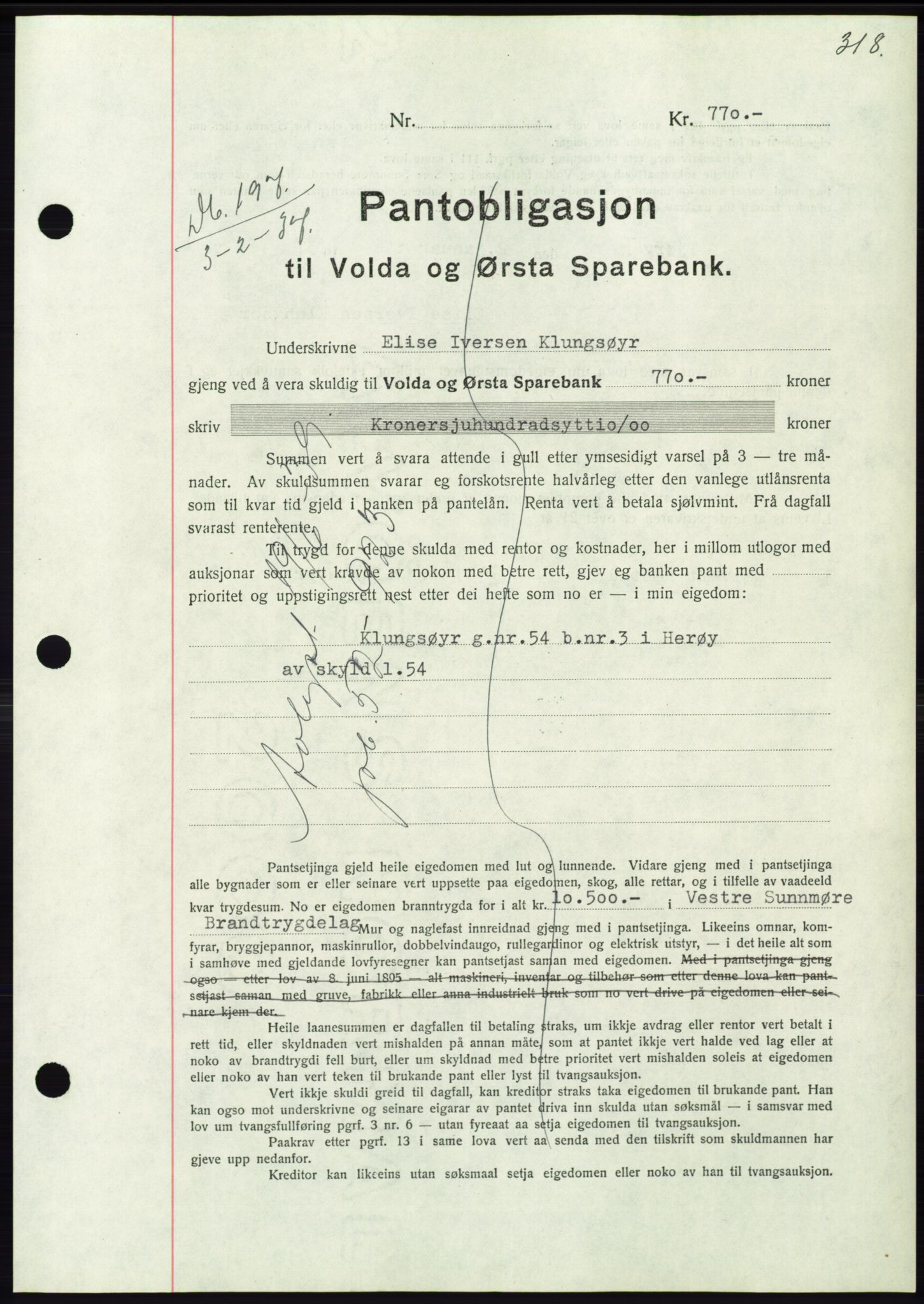 Søre Sunnmøre sorenskriveri, SAT/A-4122/1/2/2C/L0062: Mortgage book no. 56, 1936-1937, Diary no: : 197/1937