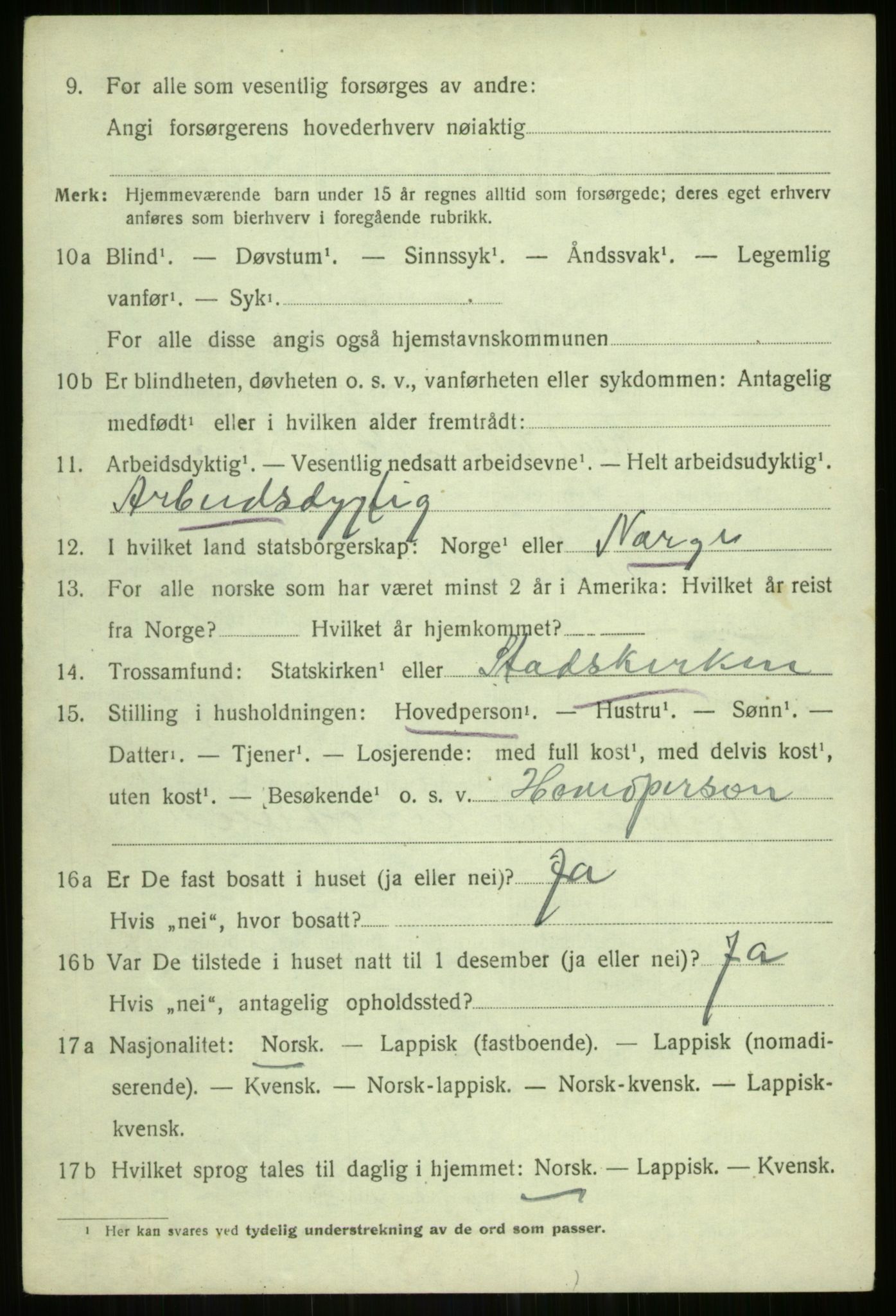 SATØ, 1920 census for Hillesøy, 1920, p. 3946