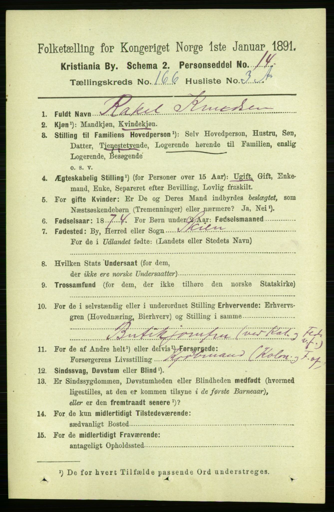 RA, 1891 census for 0301 Kristiania, 1891, p. 96341