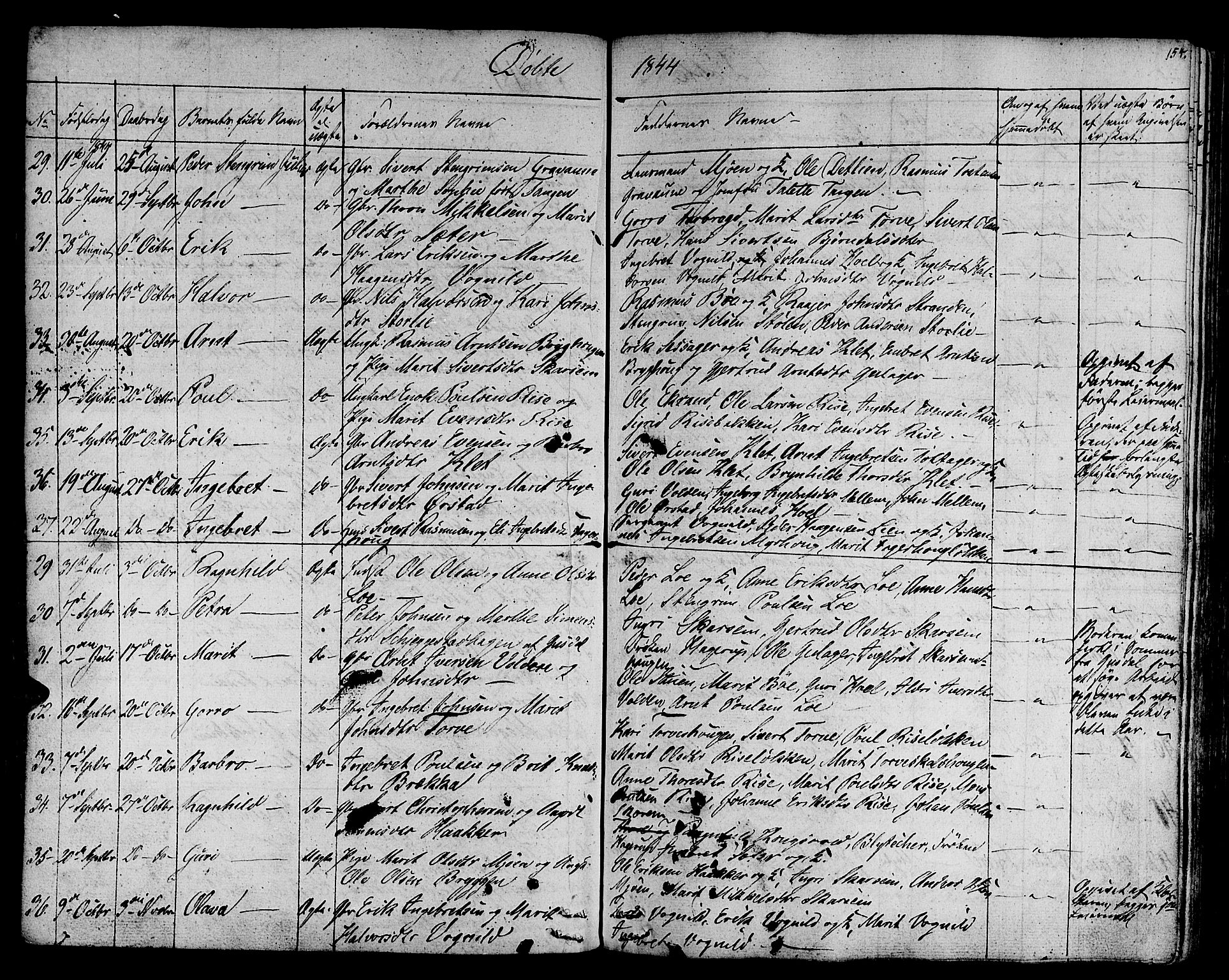 Ministerialprotokoller, klokkerbøker og fødselsregistre - Sør-Trøndelag, AV/SAT-A-1456/678/L0897: Parish register (official) no. 678A06-07, 1821-1847, p. 154