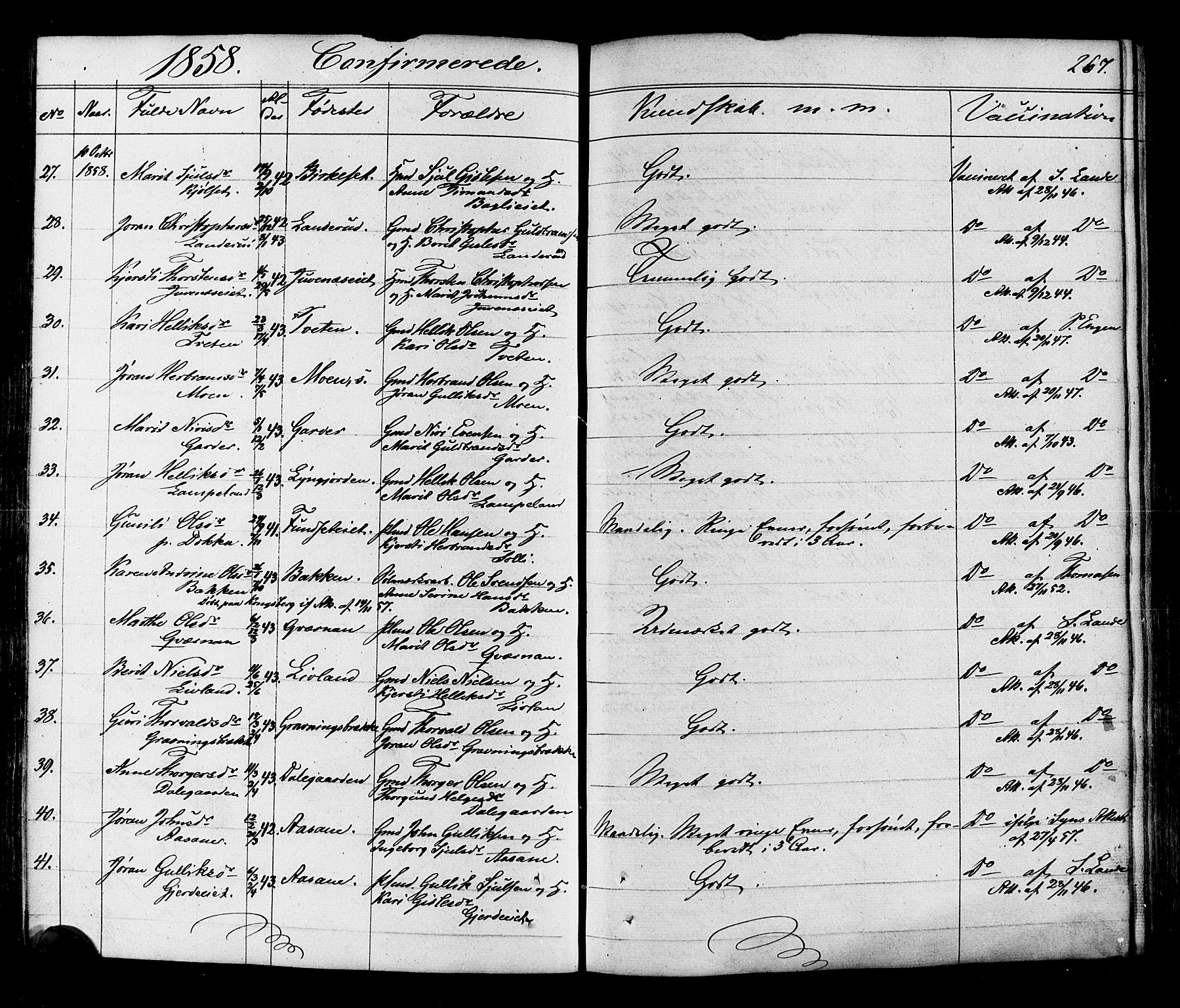 Flesberg kirkebøker, AV/SAKO-A-18/F/Fa/L0006: Parish register (official) no. I 6, 1834-1860, p. 267