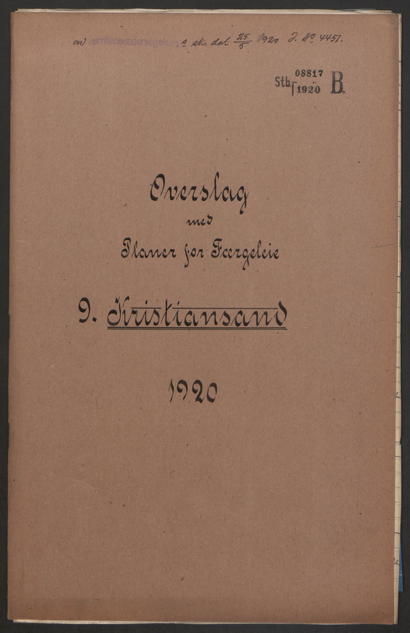 Norges Statsbaner, Baneavdelingen B, RA/S-1619/1/F/Fa/L0042: NORGE-JYLLAND, 1920, p. 198