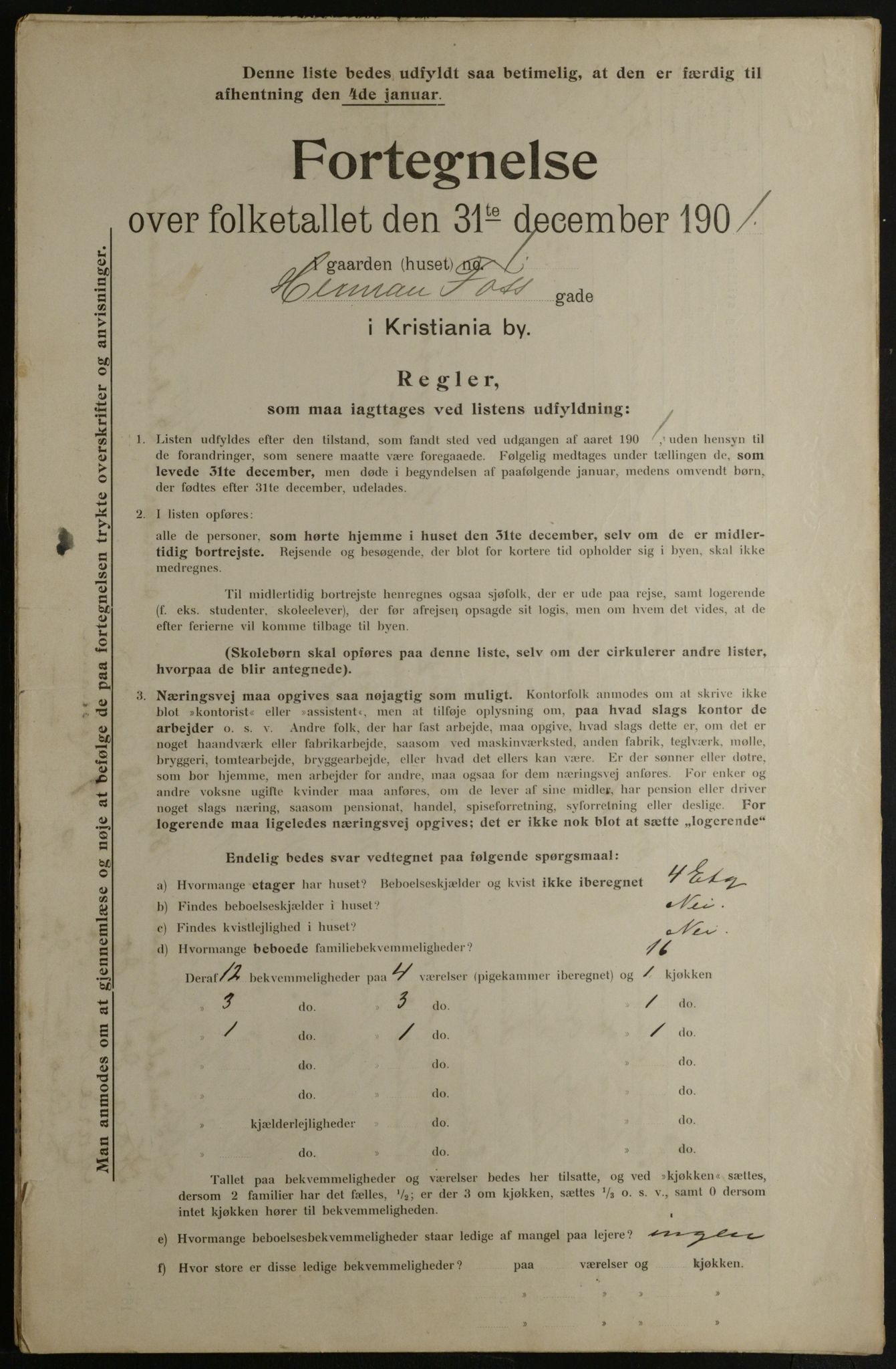 OBA, Municipal Census 1901 for Kristiania, 1901, p. 6123