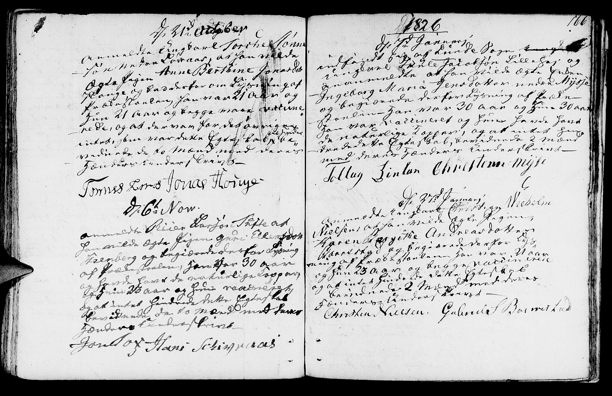 Sokndal sokneprestkontor, SAST/A-101808: Parish register (official) no. A 5, 1806-1826, p. 166