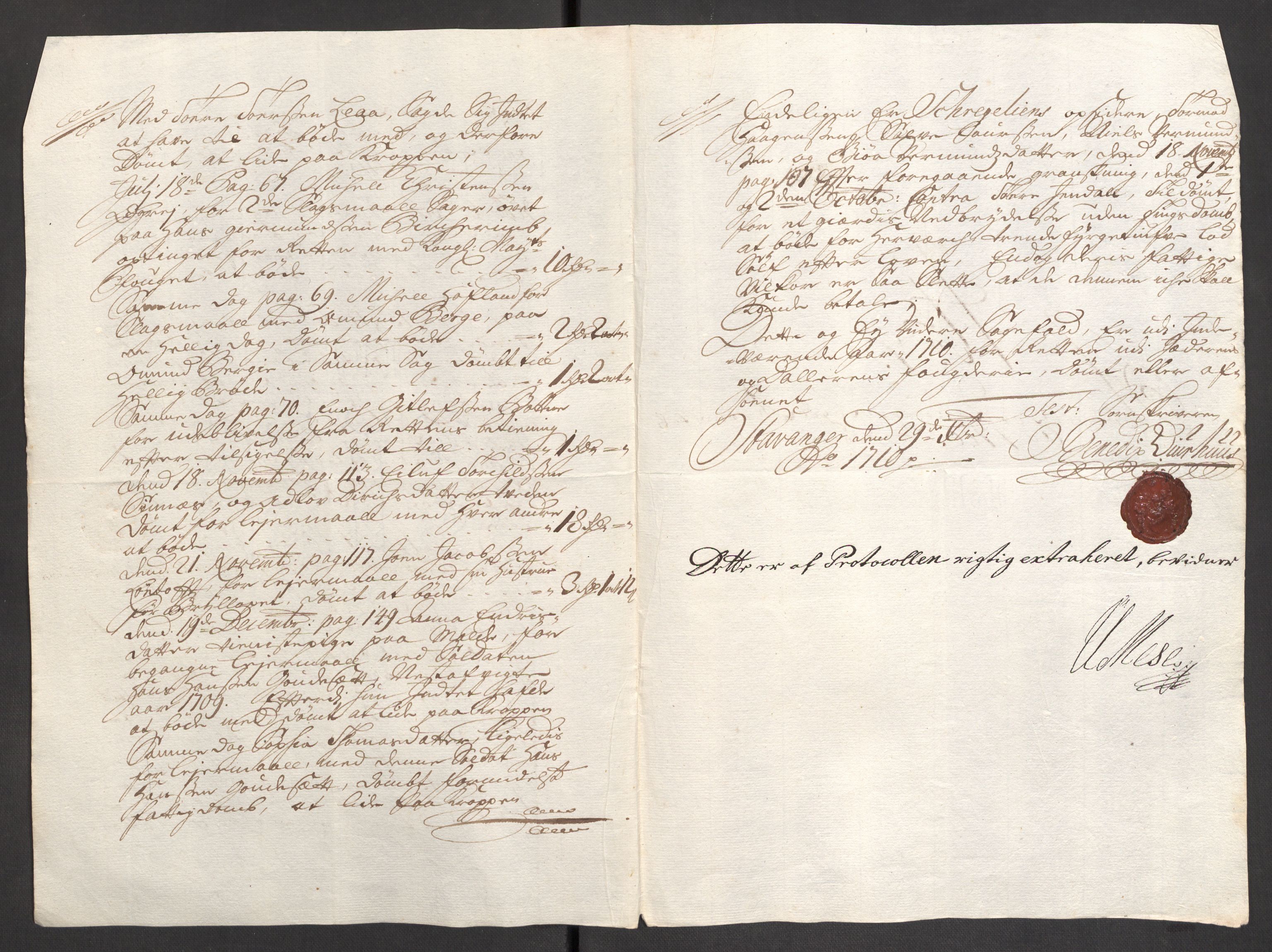 Rentekammeret inntil 1814, Reviderte regnskaper, Fogderegnskap, RA/EA-4092/R46/L2734: Fogderegnskap Jæren og Dalane, 1709-1710, p. 146
