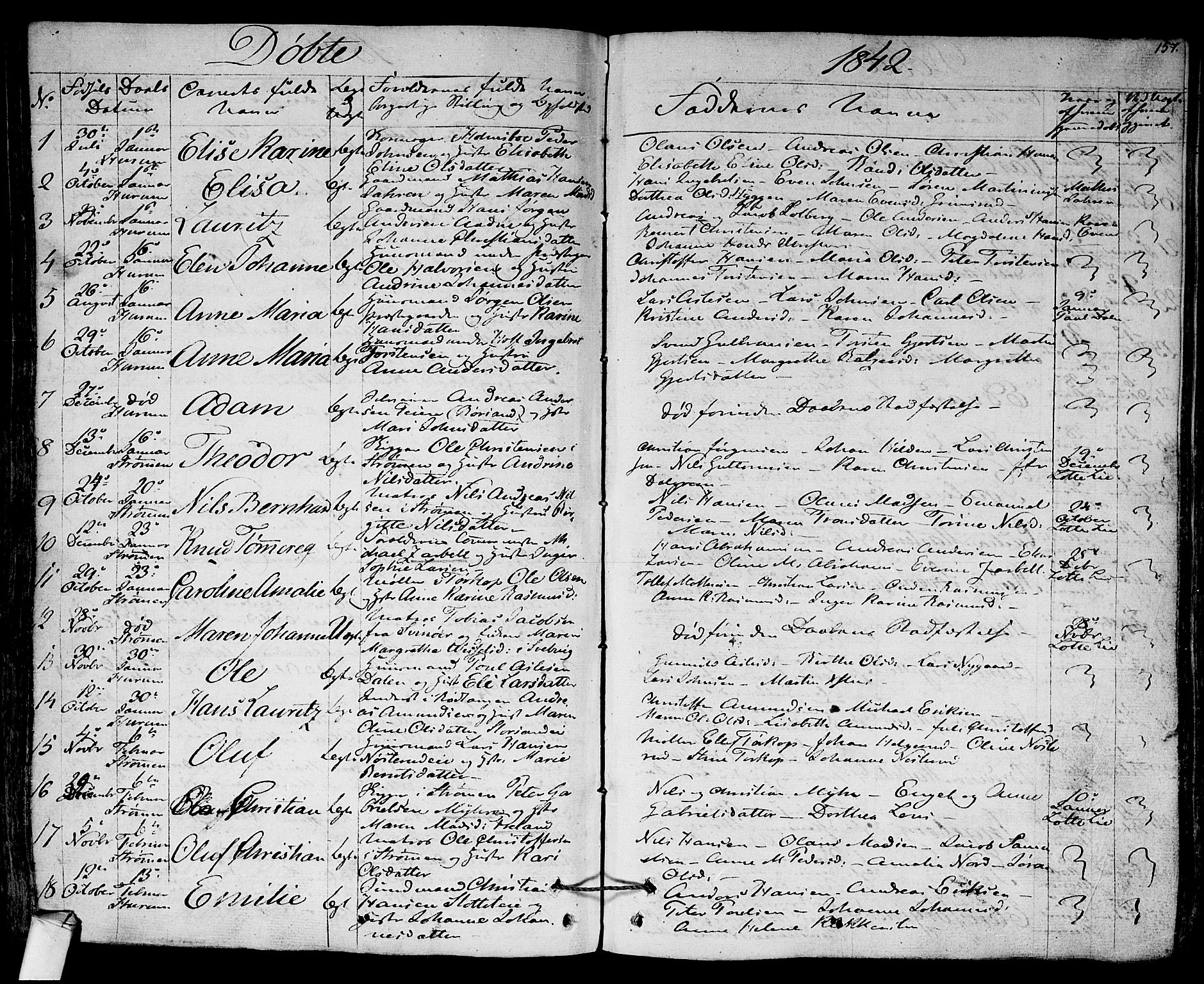Hurum kirkebøker, SAKO/A-229/F/Fa/L0010: Parish register (official) no. 10, 1827-1846, p. 157