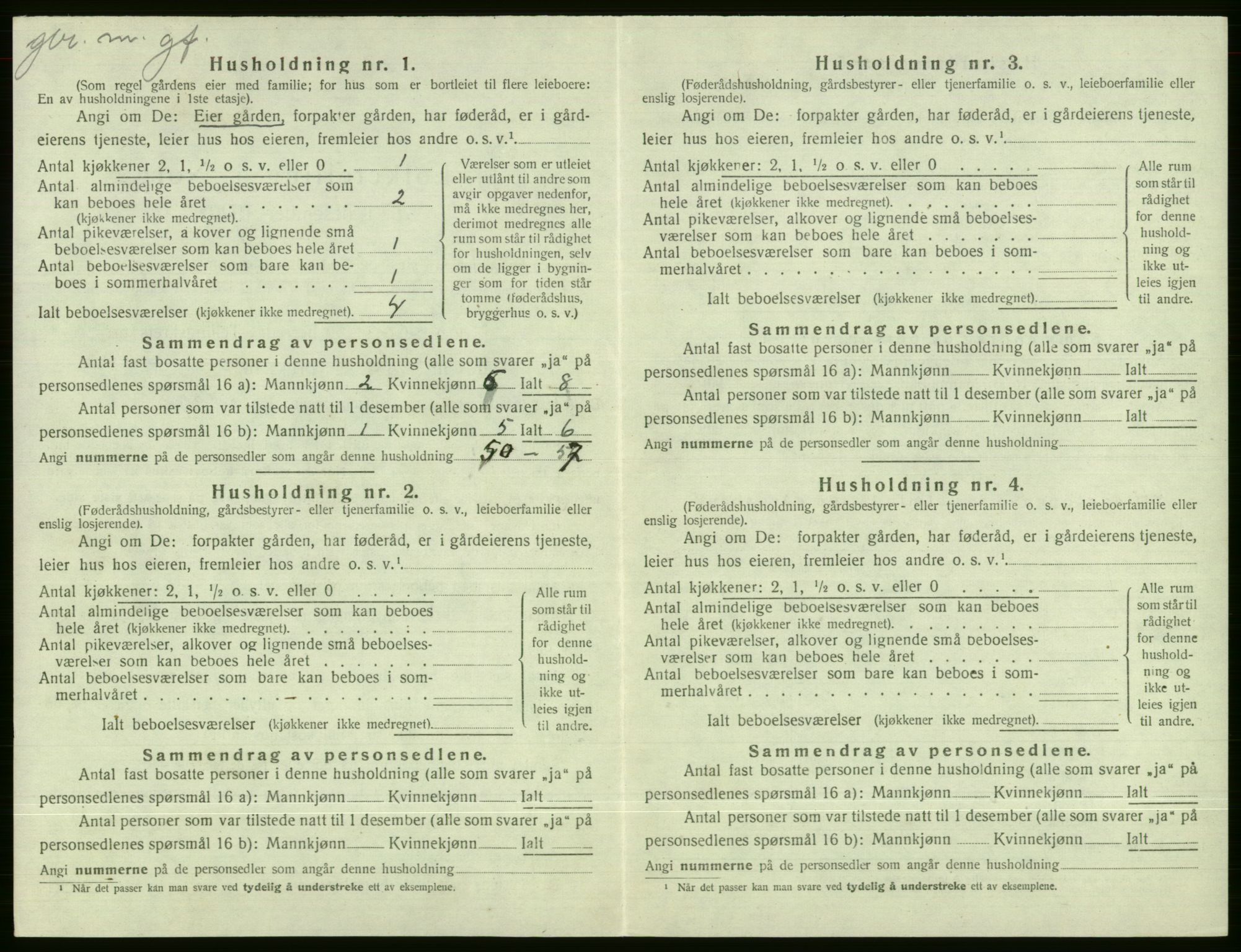 SAB, 1920 census for Evanger, 1920, p. 356