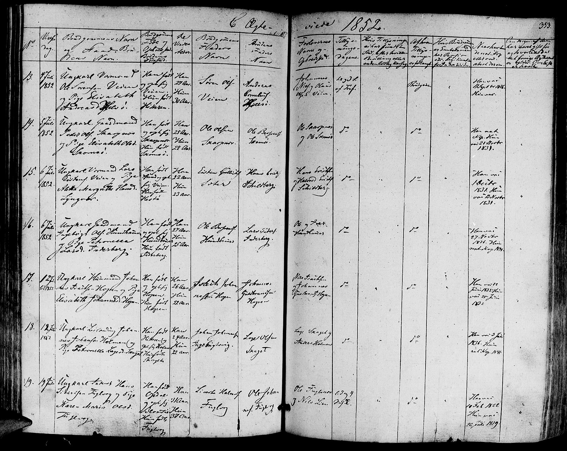 Ministerialprotokoller, klokkerbøker og fødselsregistre - Møre og Romsdal, AV/SAT-A-1454/581/L0936: Parish register (official) no. 581A04, 1836-1852, p. 353