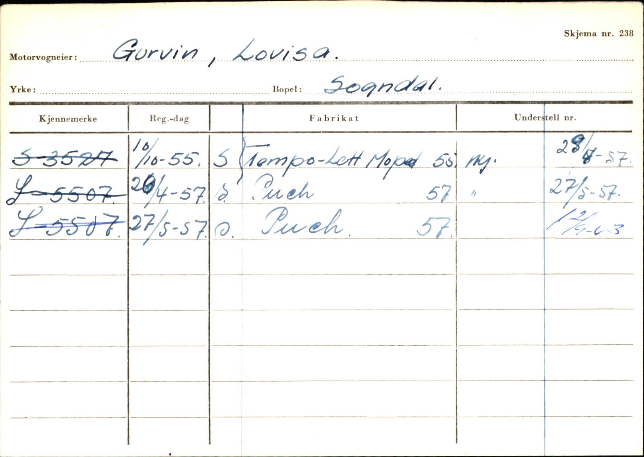 Statens vegvesen, Sogn og Fjordane vegkontor, SAB/A-5301/4/F/L0124: Eigarregister Sogndal A-U, 1945-1975, p. 723