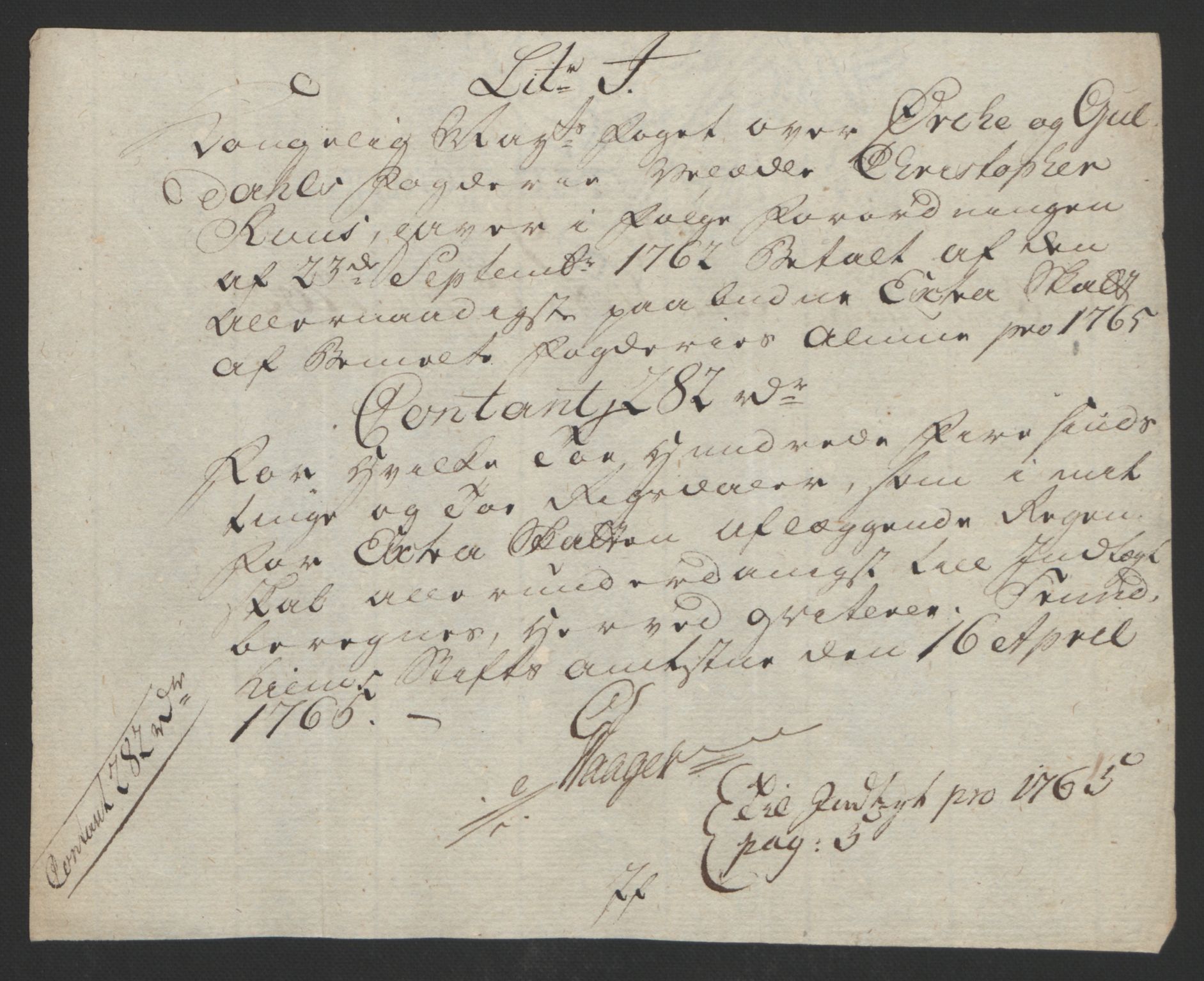 Rentekammeret inntil 1814, Reviderte regnskaper, Fogderegnskap, AV/RA-EA-4092/R60/L4094: Ekstraskatten Orkdal og Gauldal, 1762-1765, p. 285
