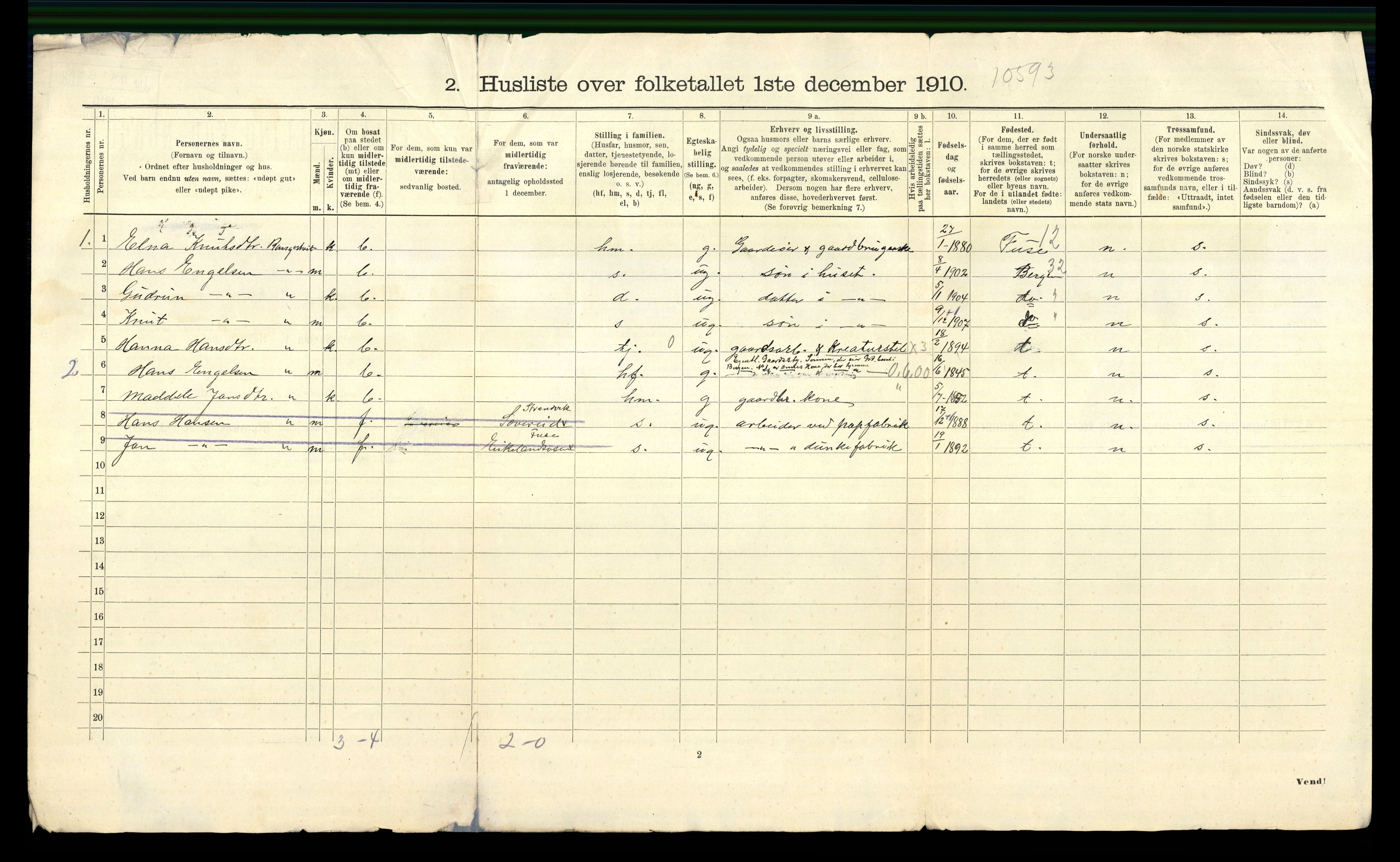 RA, 1910 census for Hålandsdal, 1910, p. 21