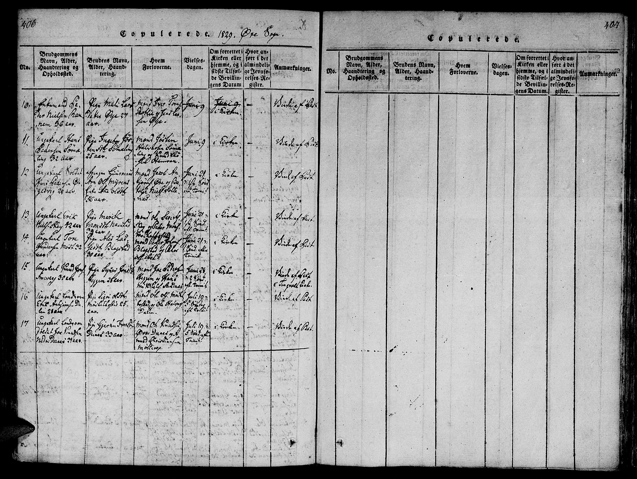 Ministerialprotokoller, klokkerbøker og fødselsregistre - Møre og Romsdal, AV/SAT-A-1454/586/L0982: Parish register (official) no. 586A08, 1819-1829, p. 406-407