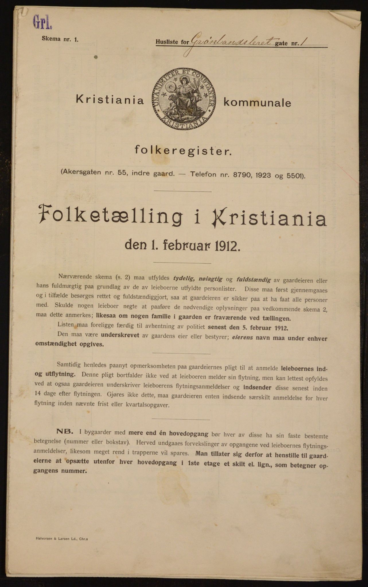 OBA, Municipal Census 1912 for Kristiania, 1912, p. 31393