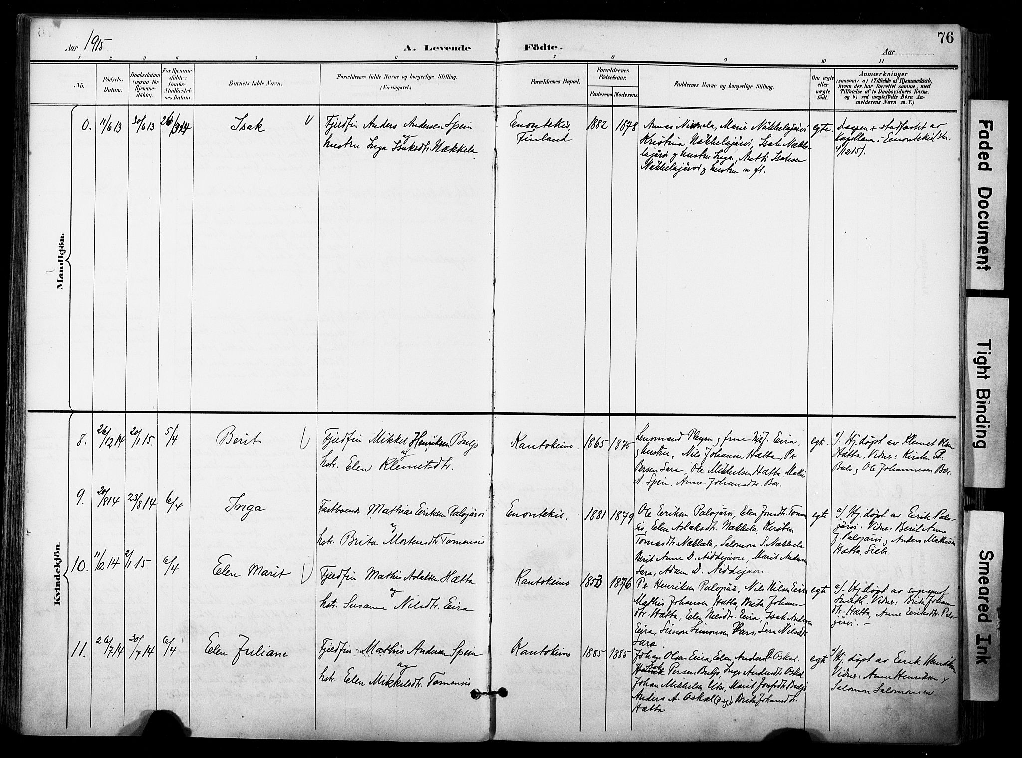 Kautokeino sokneprestembete, SATØ/S-1340/H/Ha/L0005.kirke: Parish register (official) no. 5, 1896-1916, p. 76