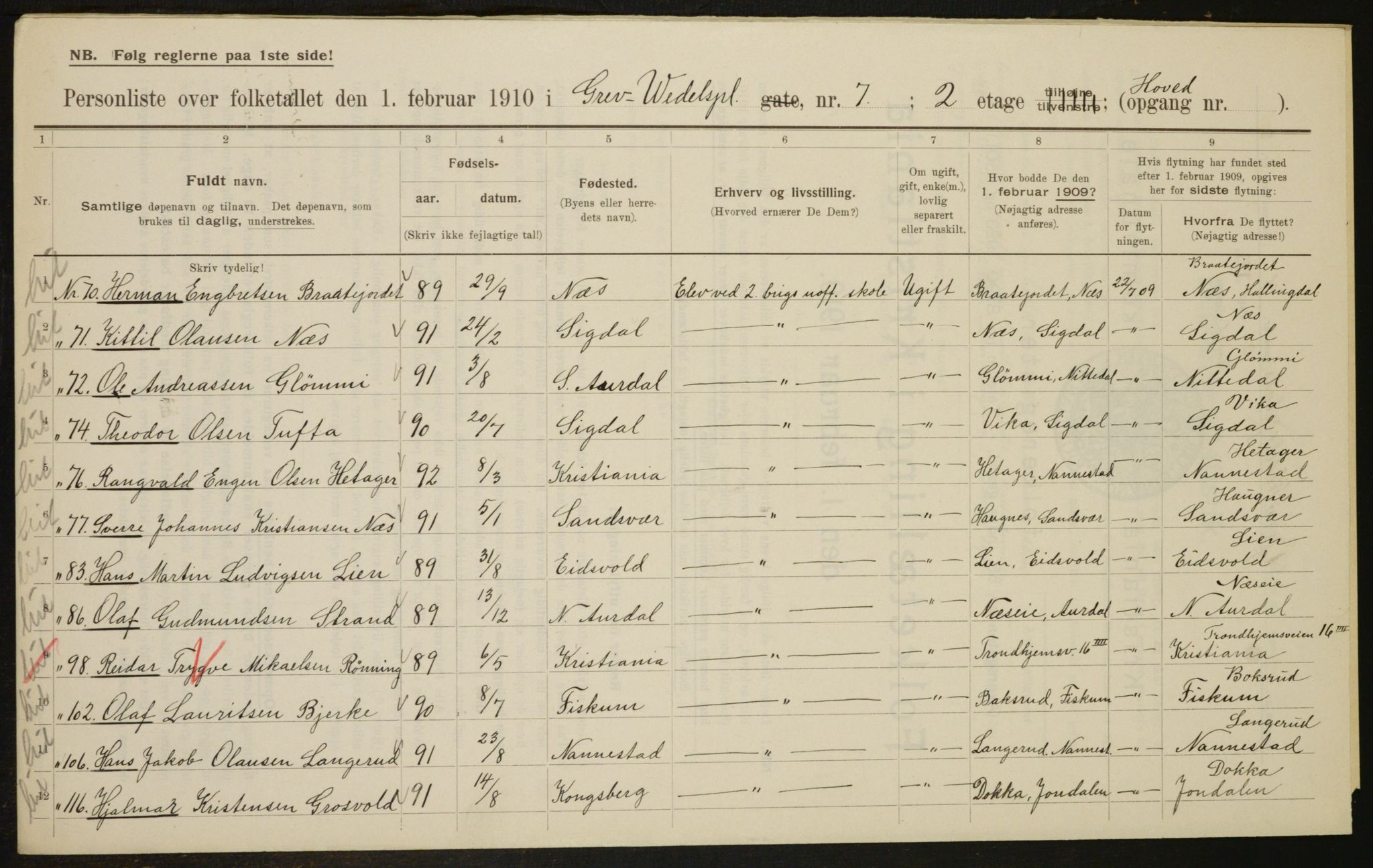 OBA, Municipal Census 1910 for Kristiania, 1910, p. 28445