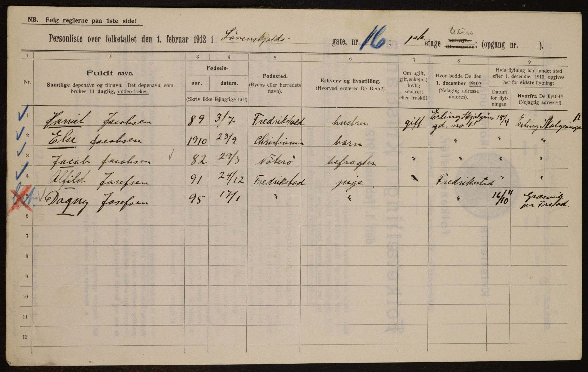 OBA, Municipal Census 1912 for Kristiania, 1912, p. 59426