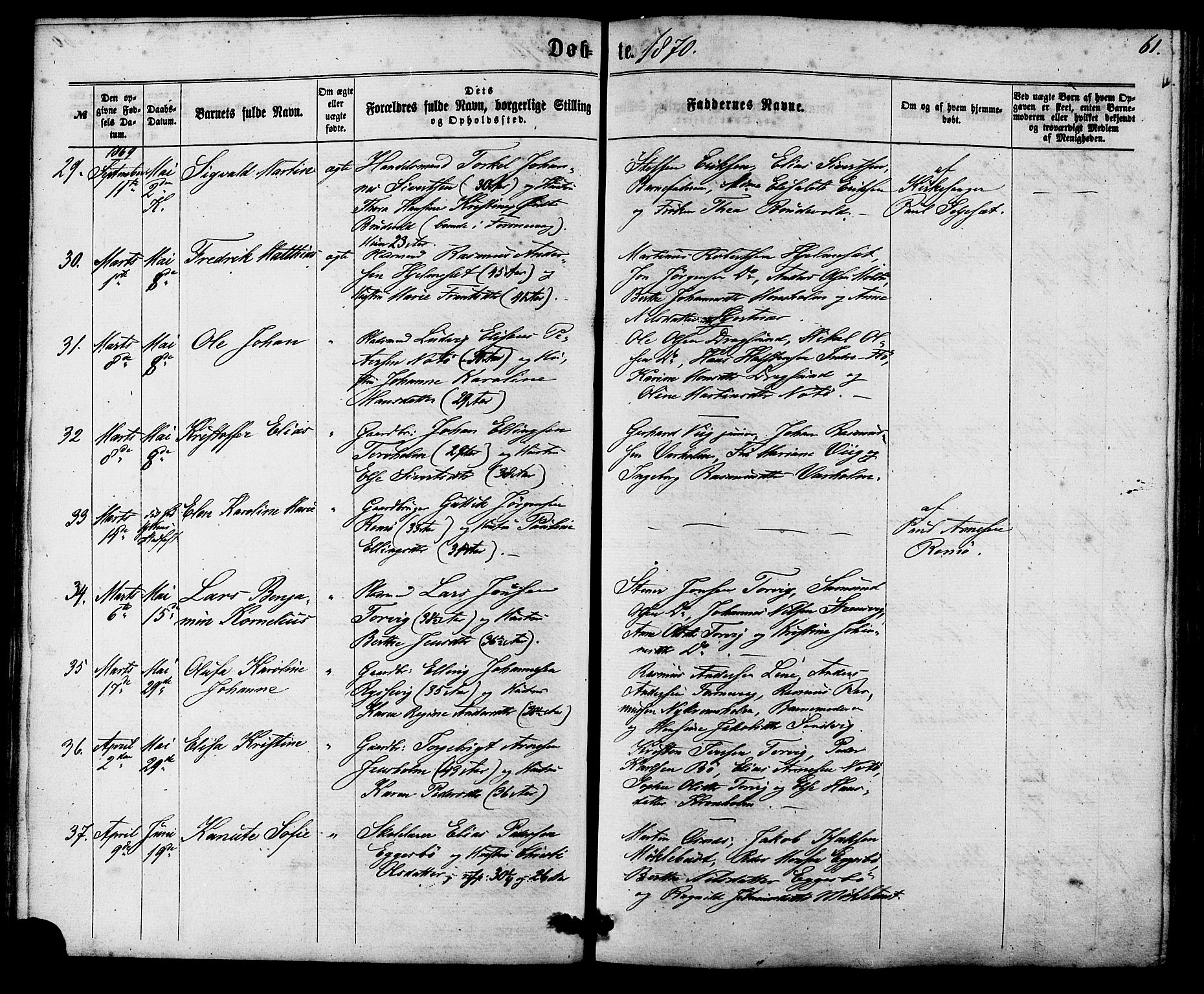 Ministerialprotokoller, klokkerbøker og fødselsregistre - Møre og Romsdal, AV/SAT-A-1454/507/L0071: Parish register (official) no. 507A06, 1863-1878, p. 61