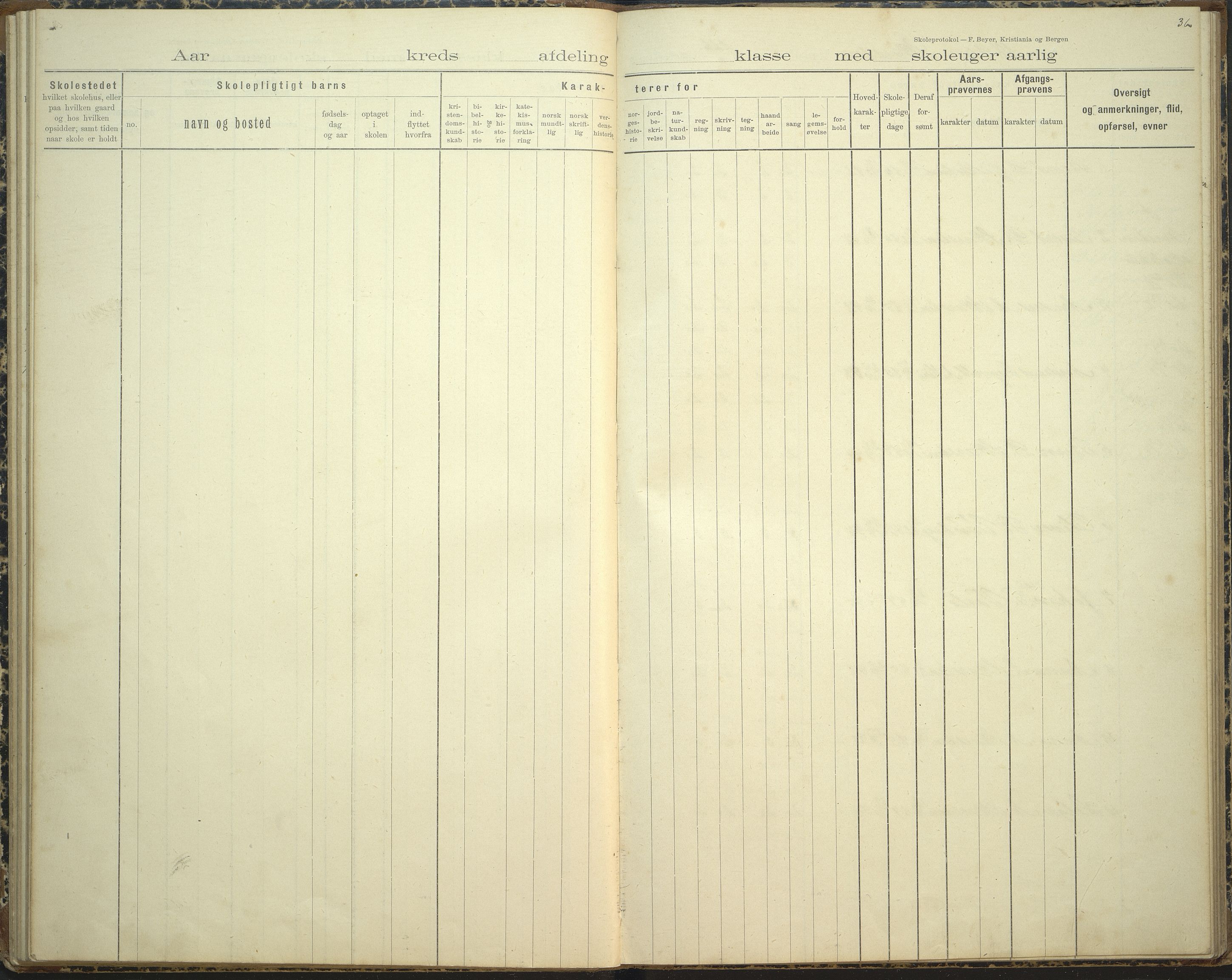 Stryn kommune. Rake skule, VLFK/K-14491.520.14/542/L0002: skuleprotokoll for Rake skule og Skarstein skule, 1895-1912, p. 36