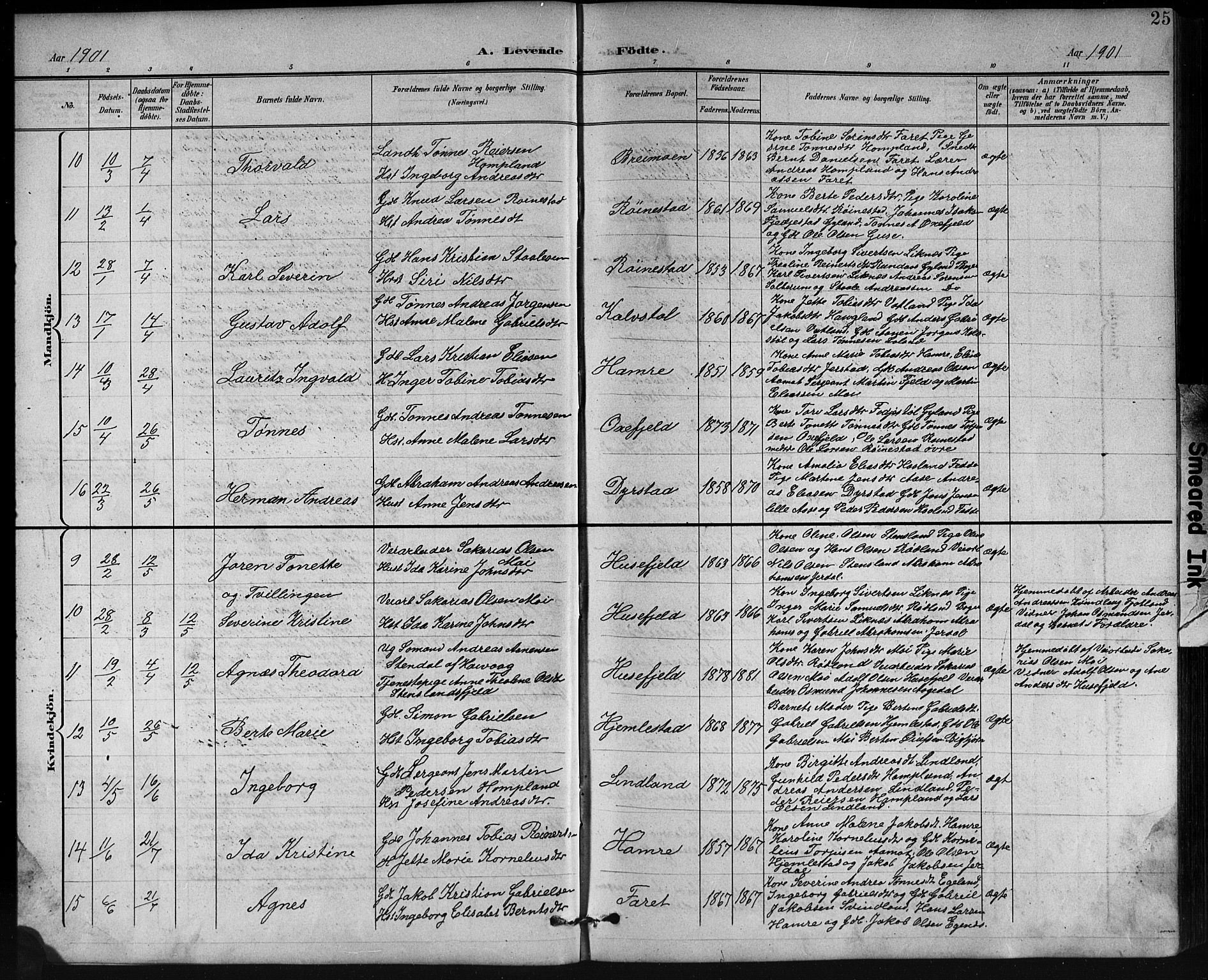 Kvinesdal sokneprestkontor, AV/SAK-1111-0026/F/Fb/Fbb/L0003: Parish register (copy) no. B 3, 1898-1916, p. 25