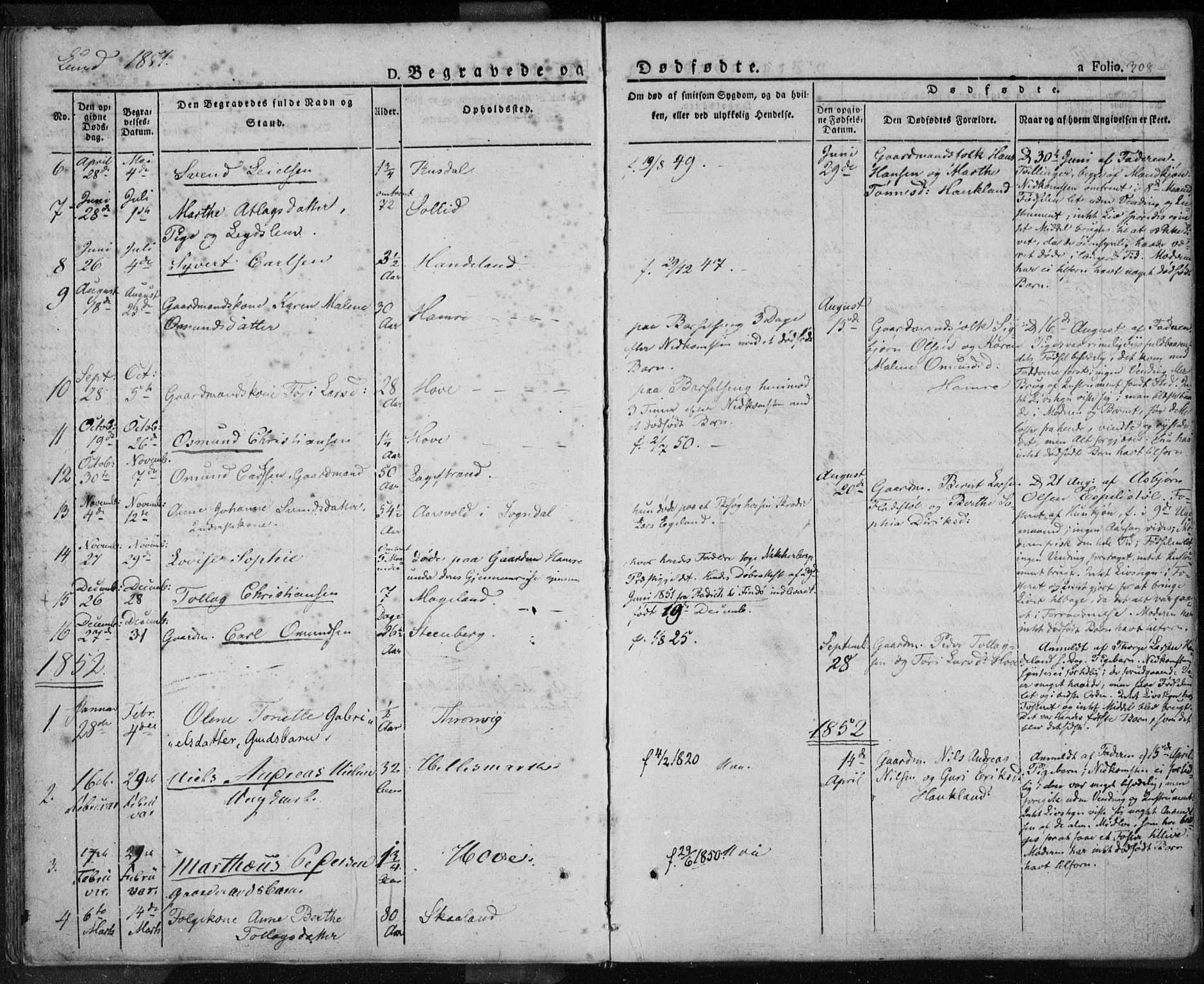 Lund sokneprestkontor, AV/SAST-A-101809/S06/L0008: Parish register (official) no. A 7.2, 1833-1854, p. 308