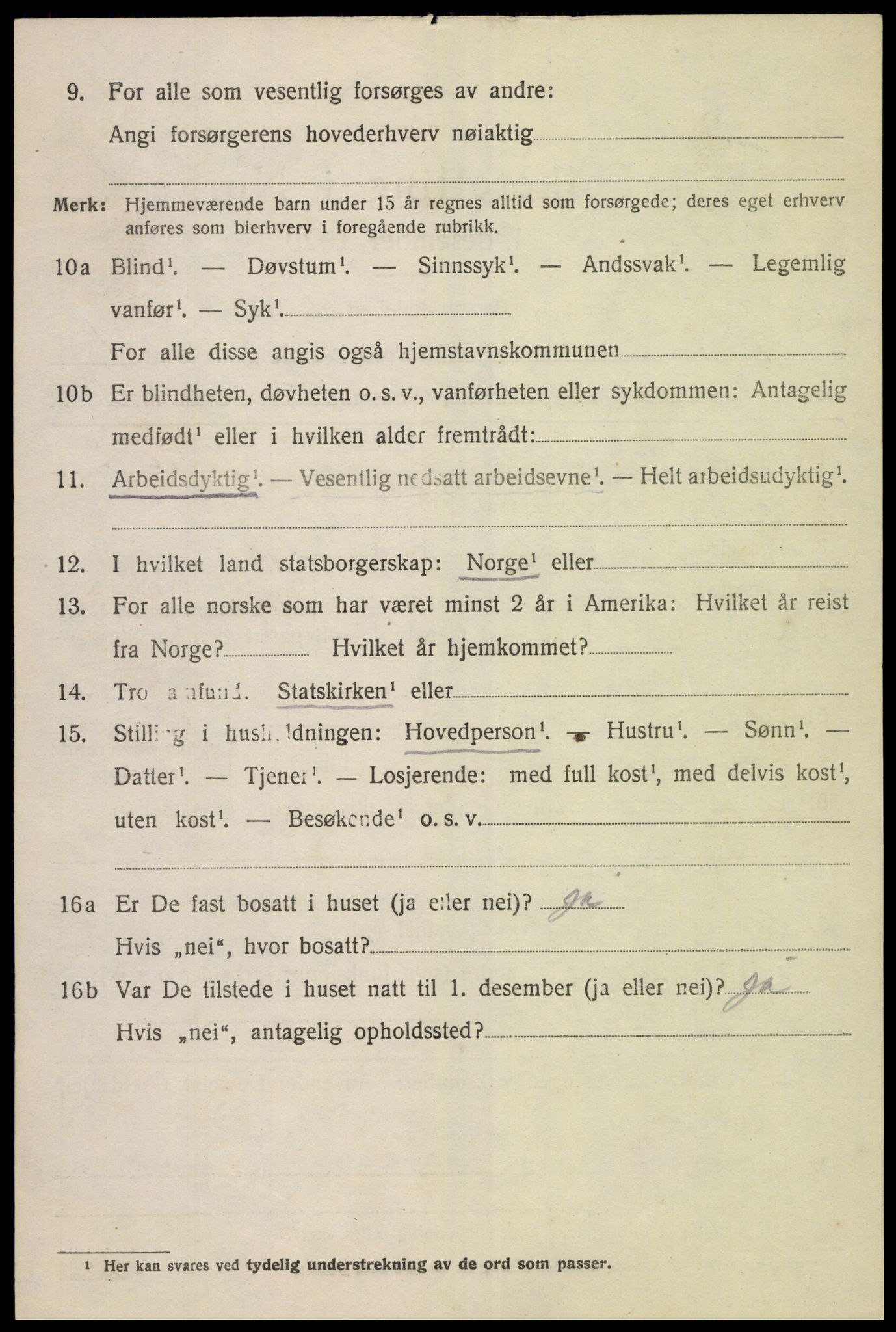 SAK, 1920 census for Fjære, 1920, p. 2318