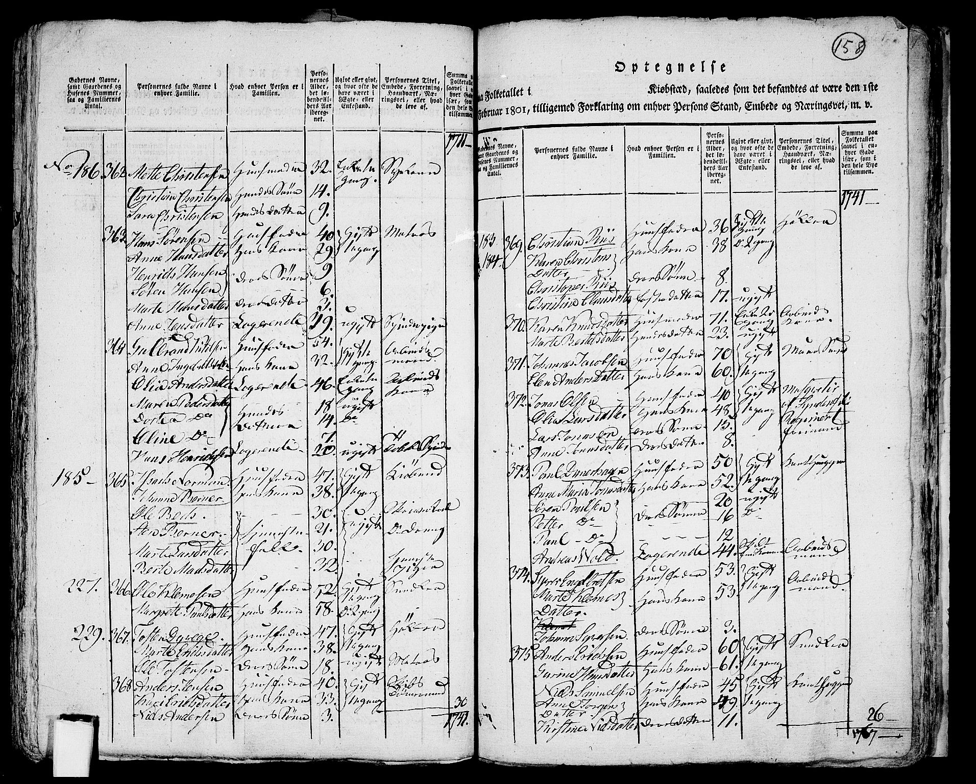 RA, 1801 census for 0301 Kristiania, 1801, p. 157b-158a