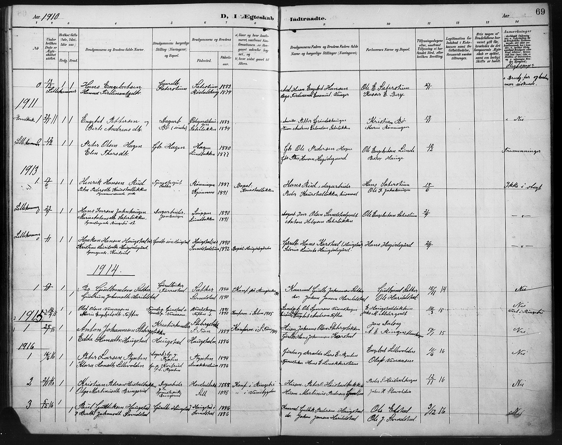 Ringebu prestekontor, SAH/PREST-082/H/Ha/Hab/L0008: Parish register (copy) no. 8, 1890-1922, p. 69
