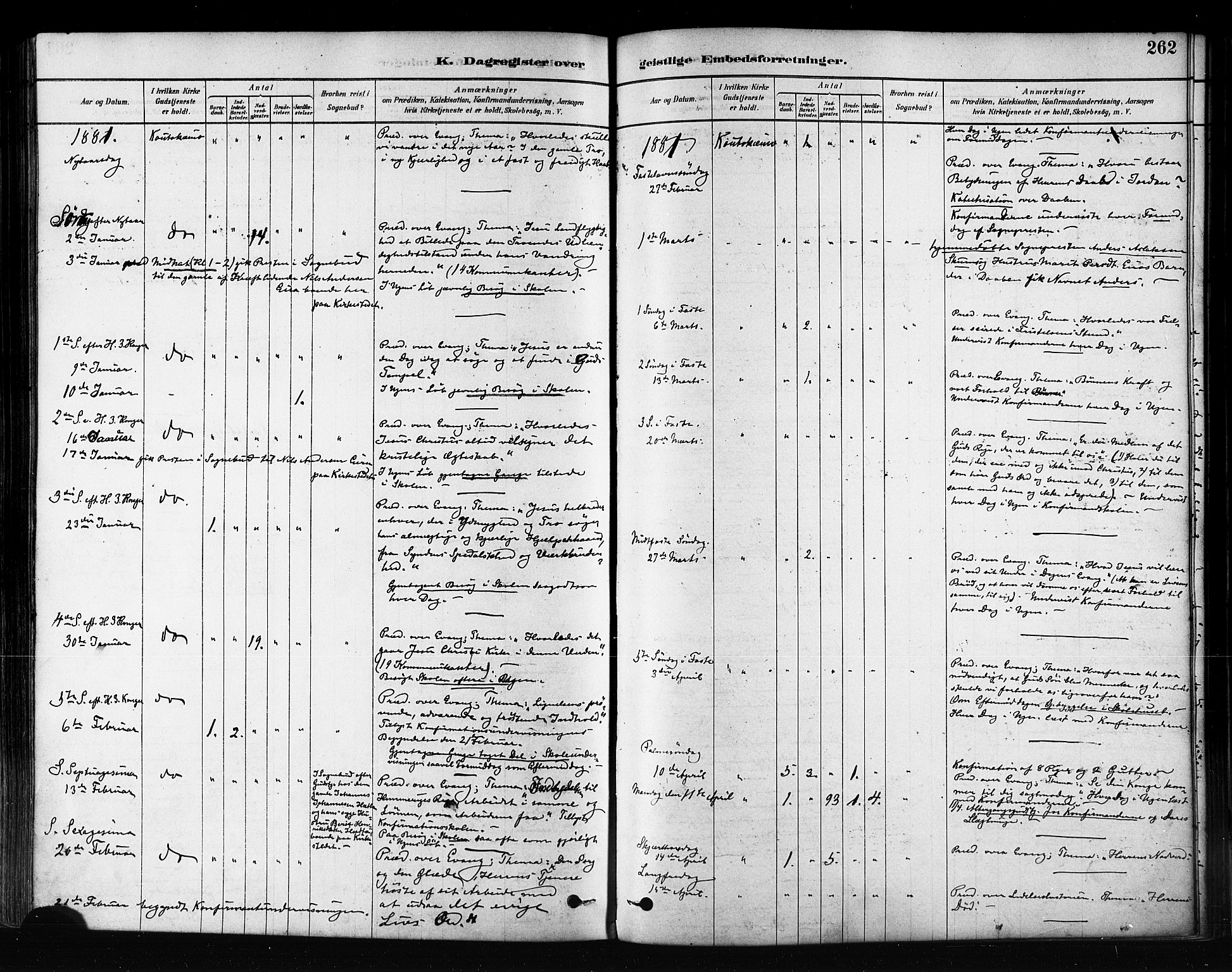 Kautokeino sokneprestembete, AV/SATØ-S-1340/H/Ha/L0004.kirke: Parish register (official) no. 4, 1877-1896, p. 262