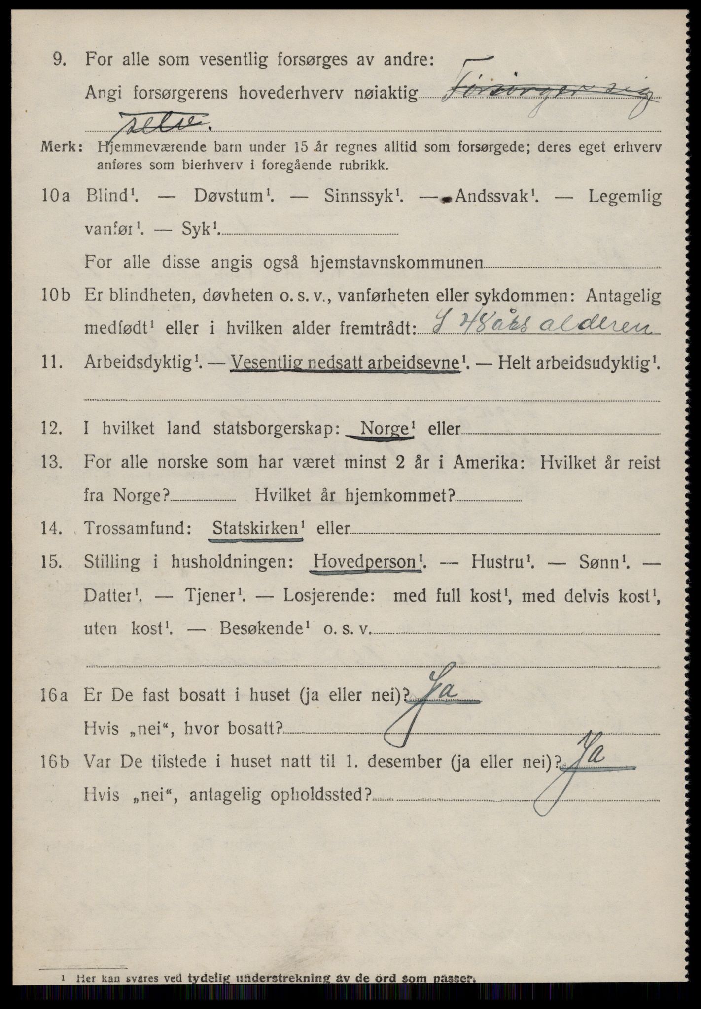 SAT, 1920 census for Volda, 1920, p. 12389