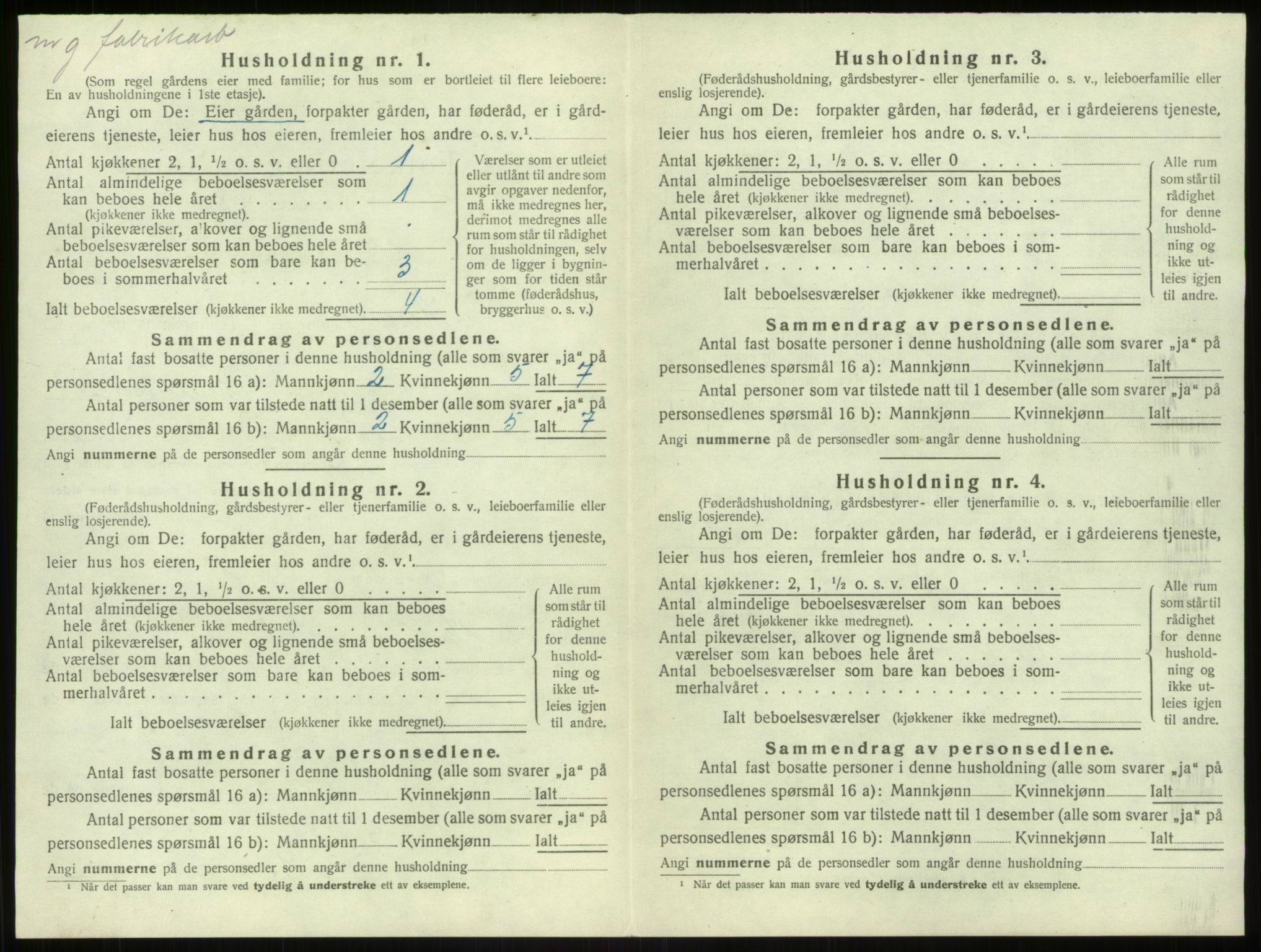 SAB, 1920 census for Hamre, 1920, p. 729