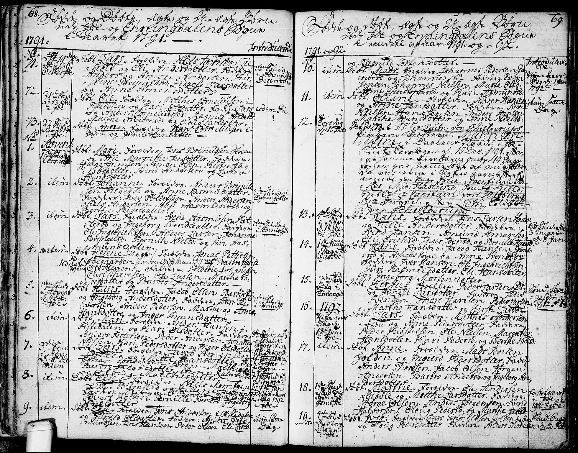 Idd prestekontor Kirkebøker, AV/SAO-A-10911/F/Fc/L0001: Parish register (official) no. III 1, 1770-1814, p. 68-69