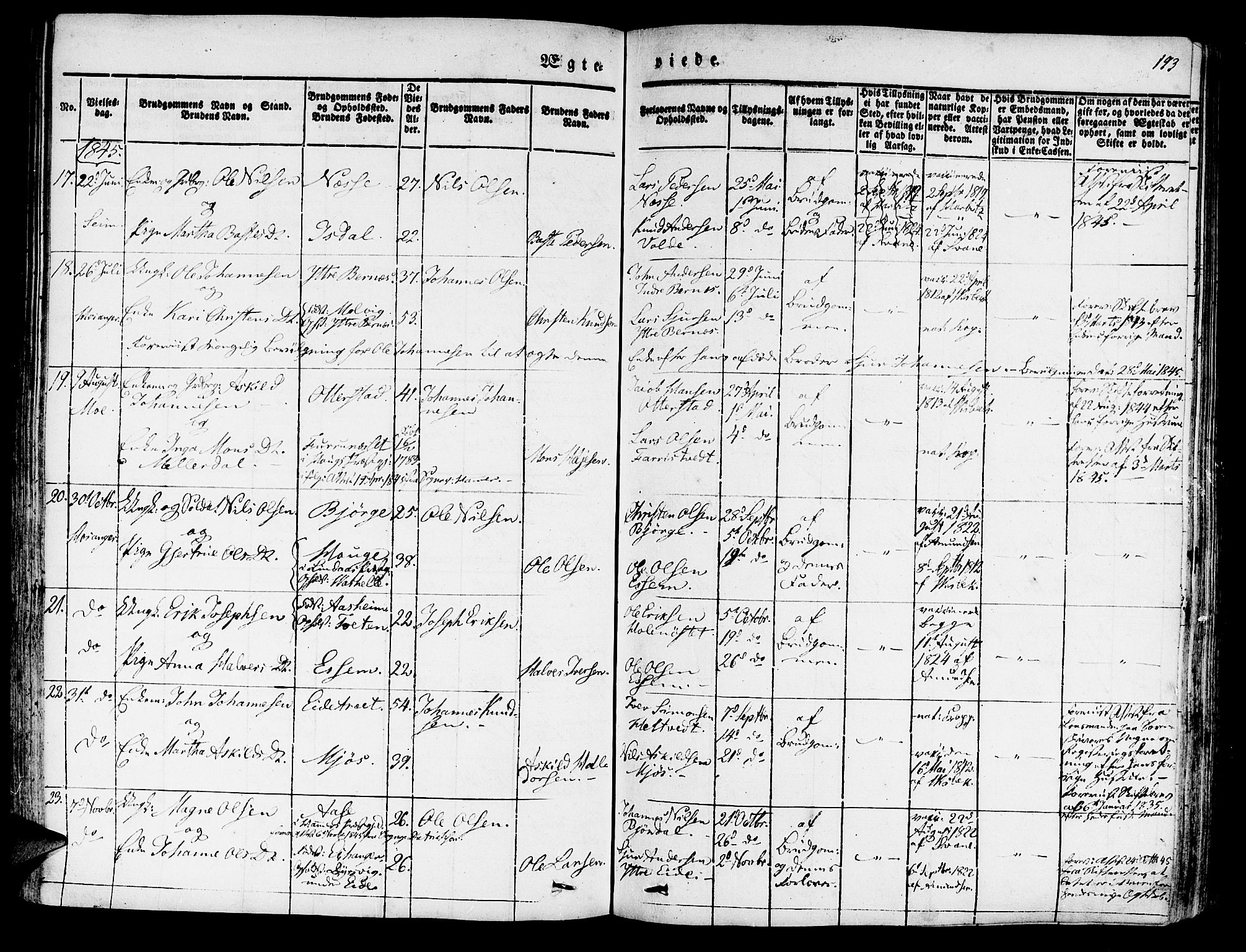 Hosanger sokneprestembete, AV/SAB-A-75801/H/Haa: Parish register (official) no. A 7, 1835-1848, p. 193